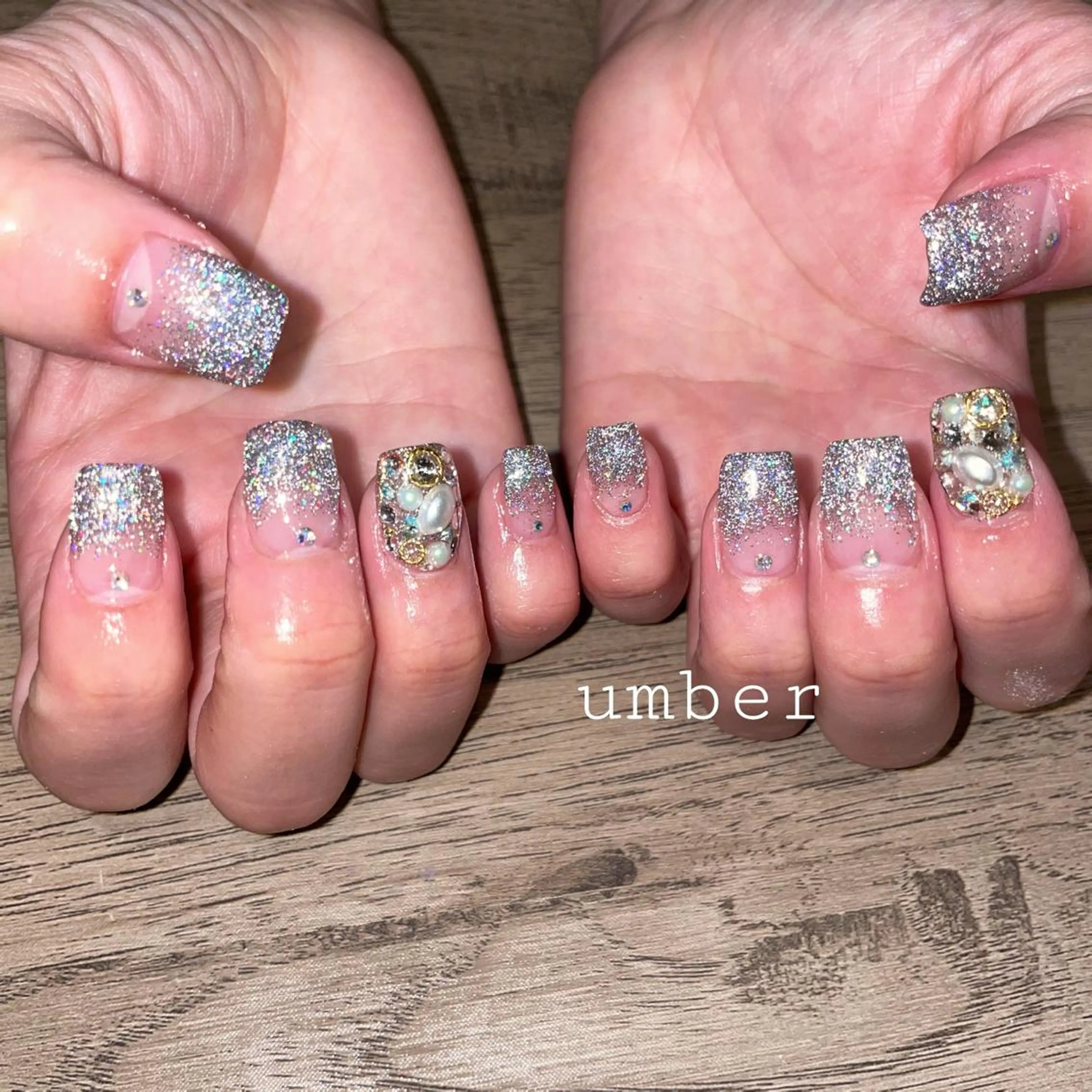 ネイル クリアネイル フラッシュネイル フットネイル フレンチネイル マグネットネイル umber 三茶1分のネイルデザイン