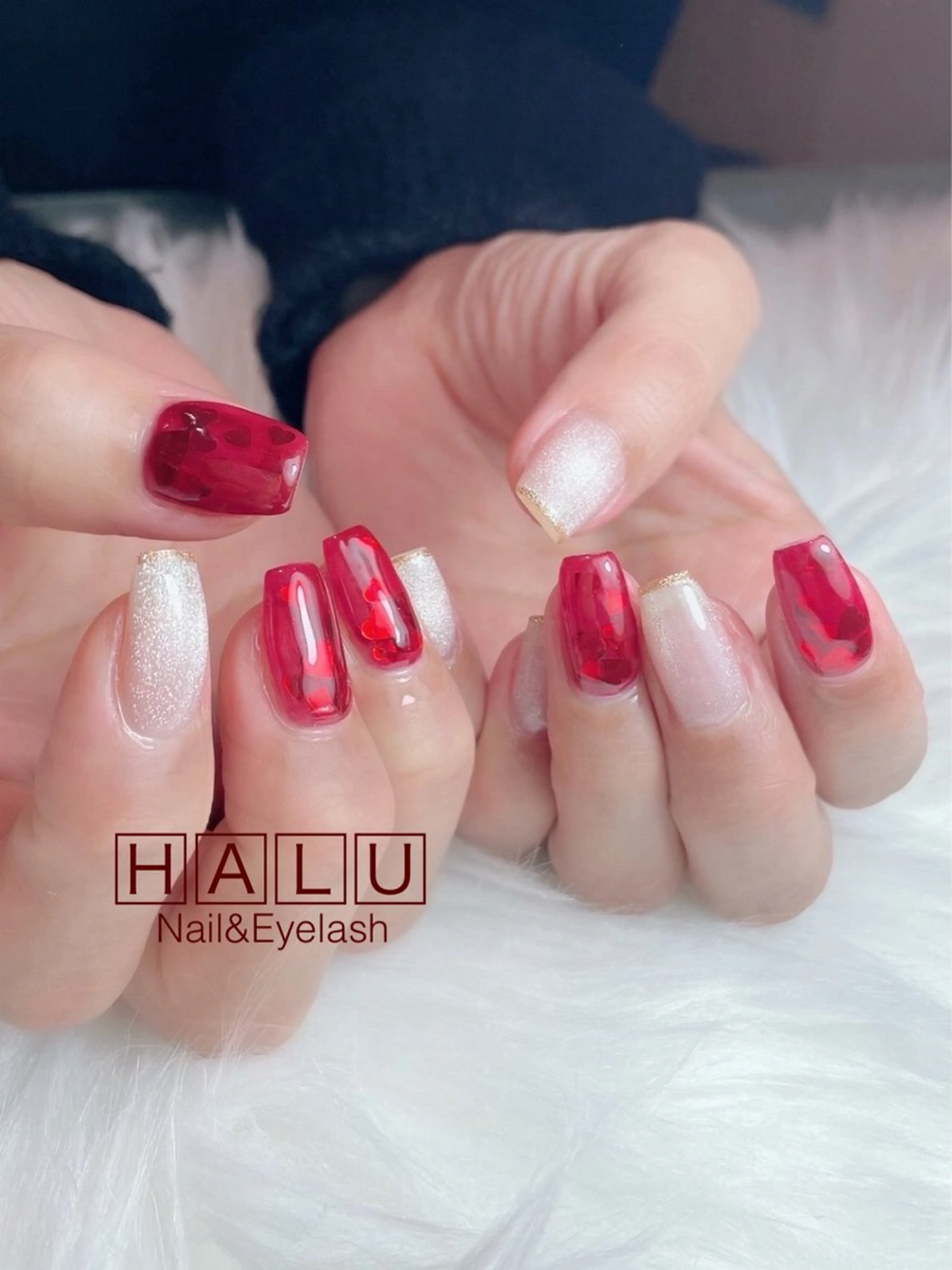 ネイル ハート バレンタイン HALU ハルのネイルデザイン