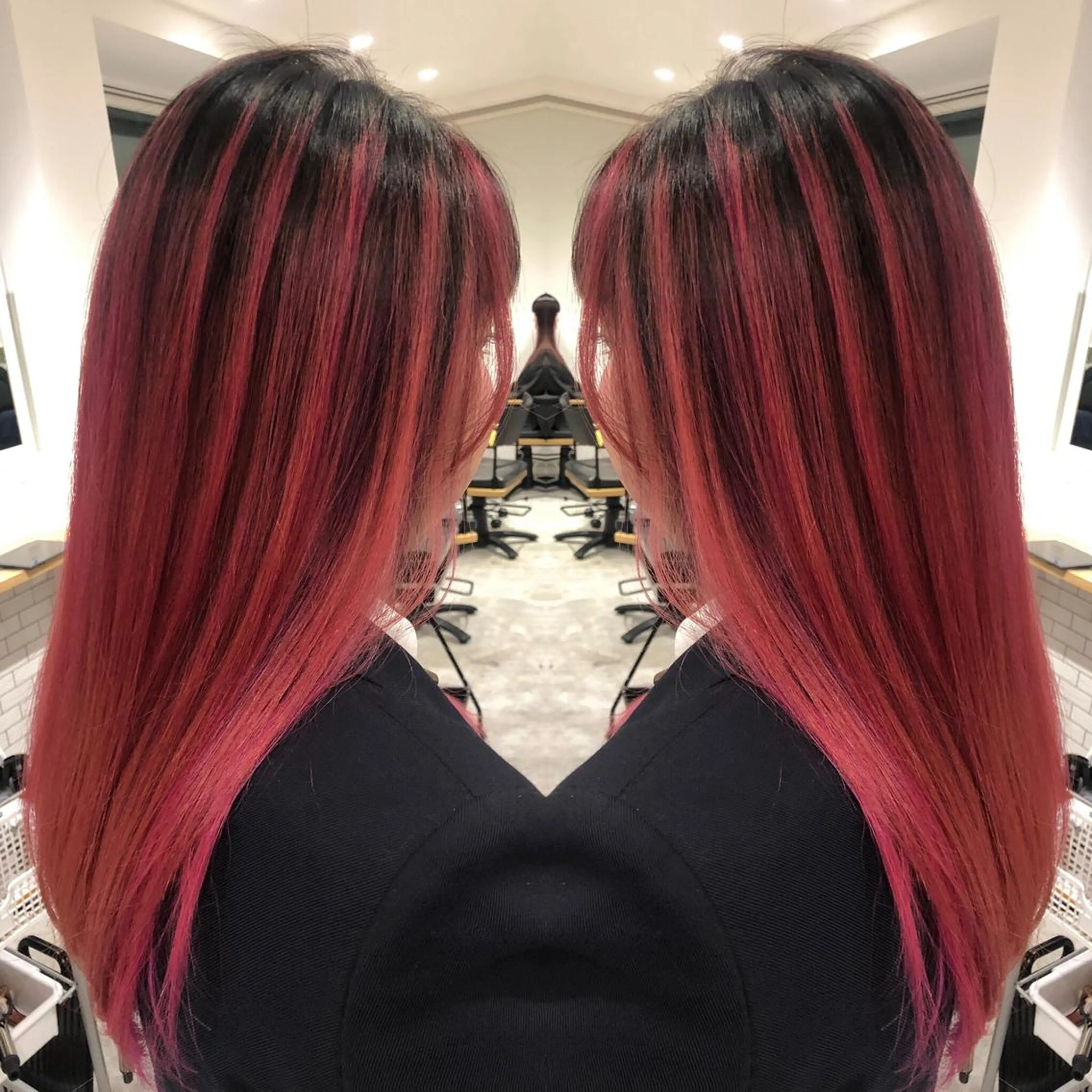 ミディアム カラー ヘアカラー トリートメント JILBLAN京都 ショート/ハイライトのヘアスタイル