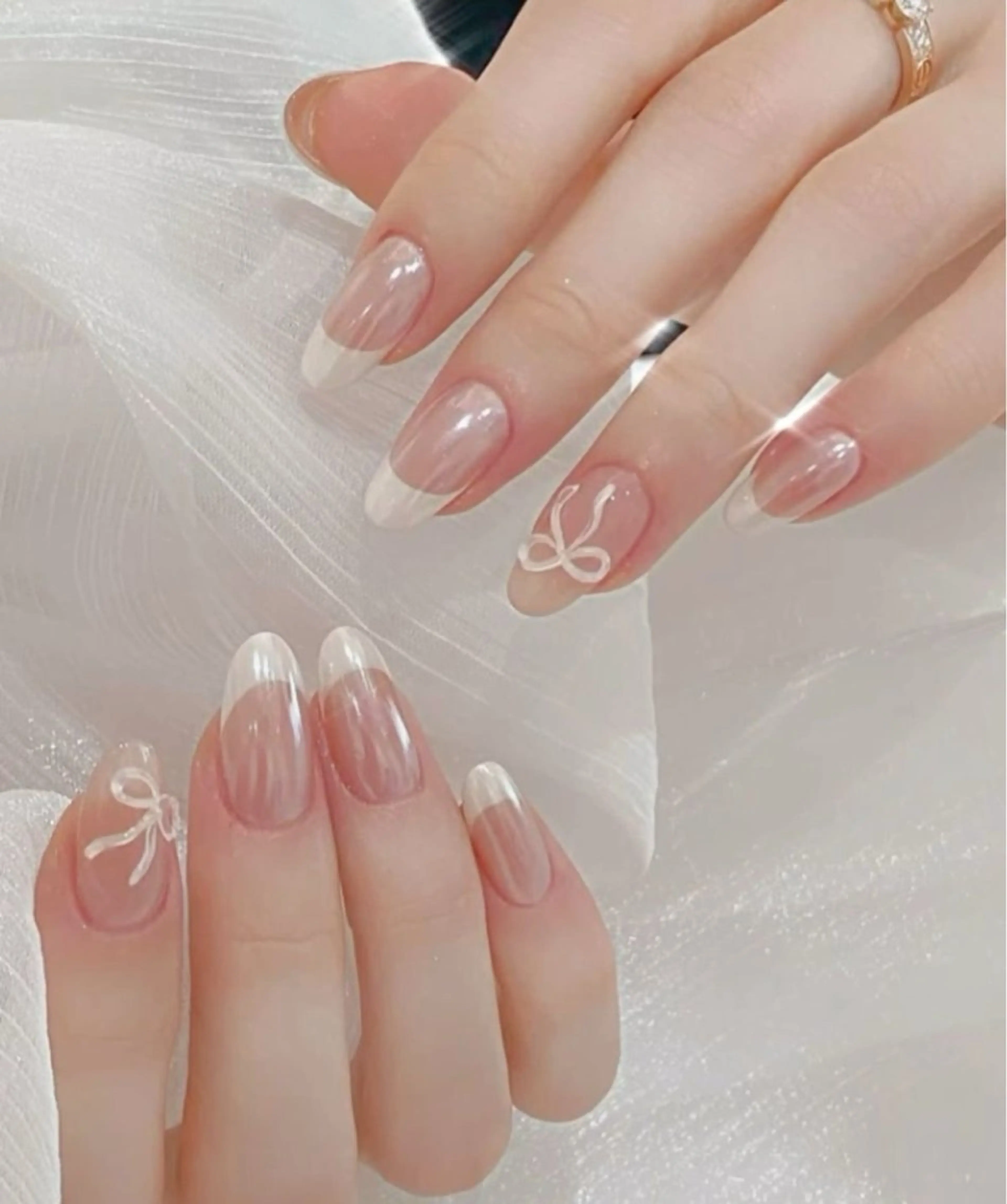 ネイル 長さ出し フレンチネイル グラデーション 卒業式 マグネットネイル MIHANA NAILのネイルデザイン