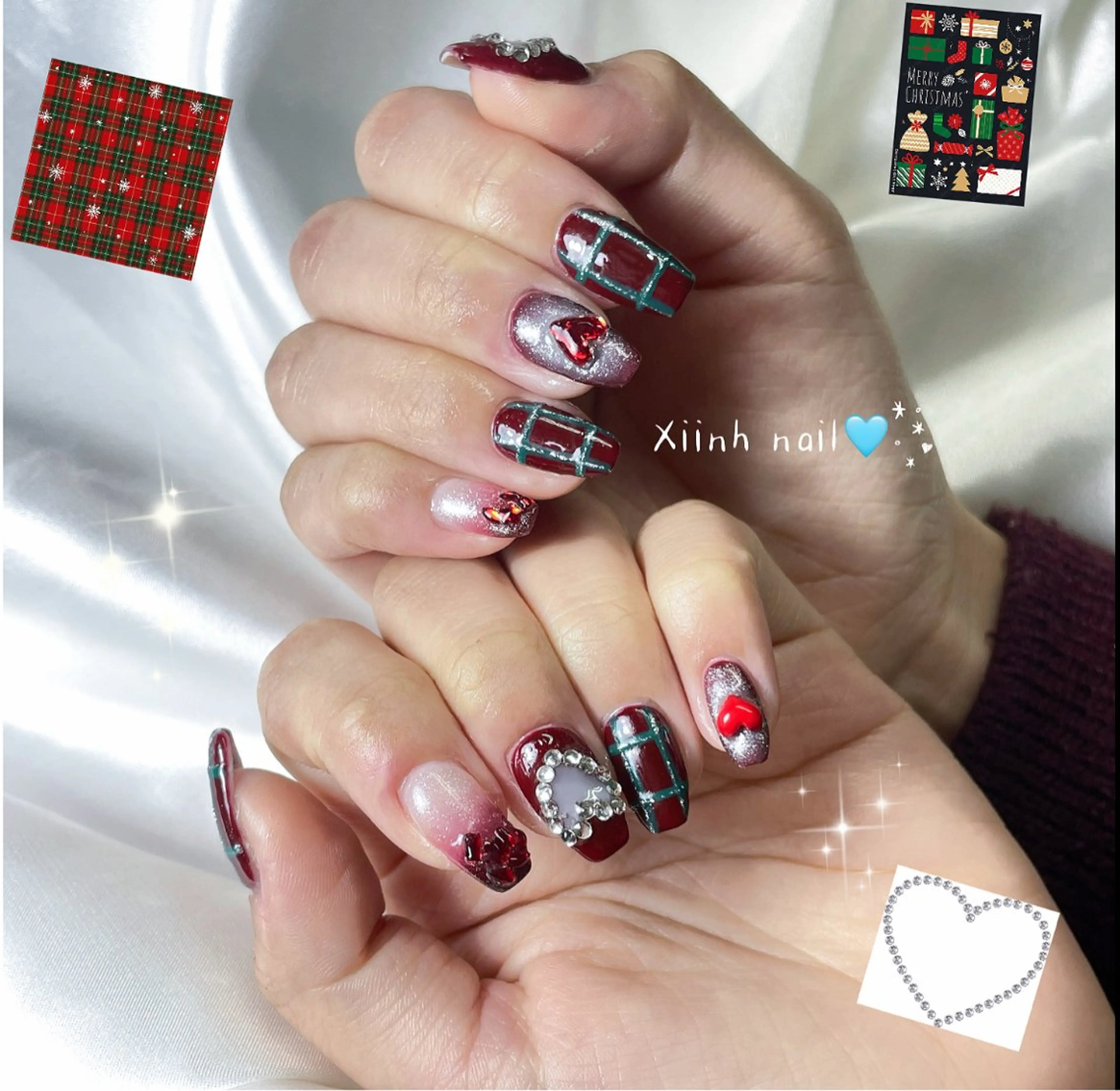 ネイル ブラウン チークネイル 桜ネイル 長さ出し フットネイル ハンドネイル XIINH NAIL SALONのネイルデザイン