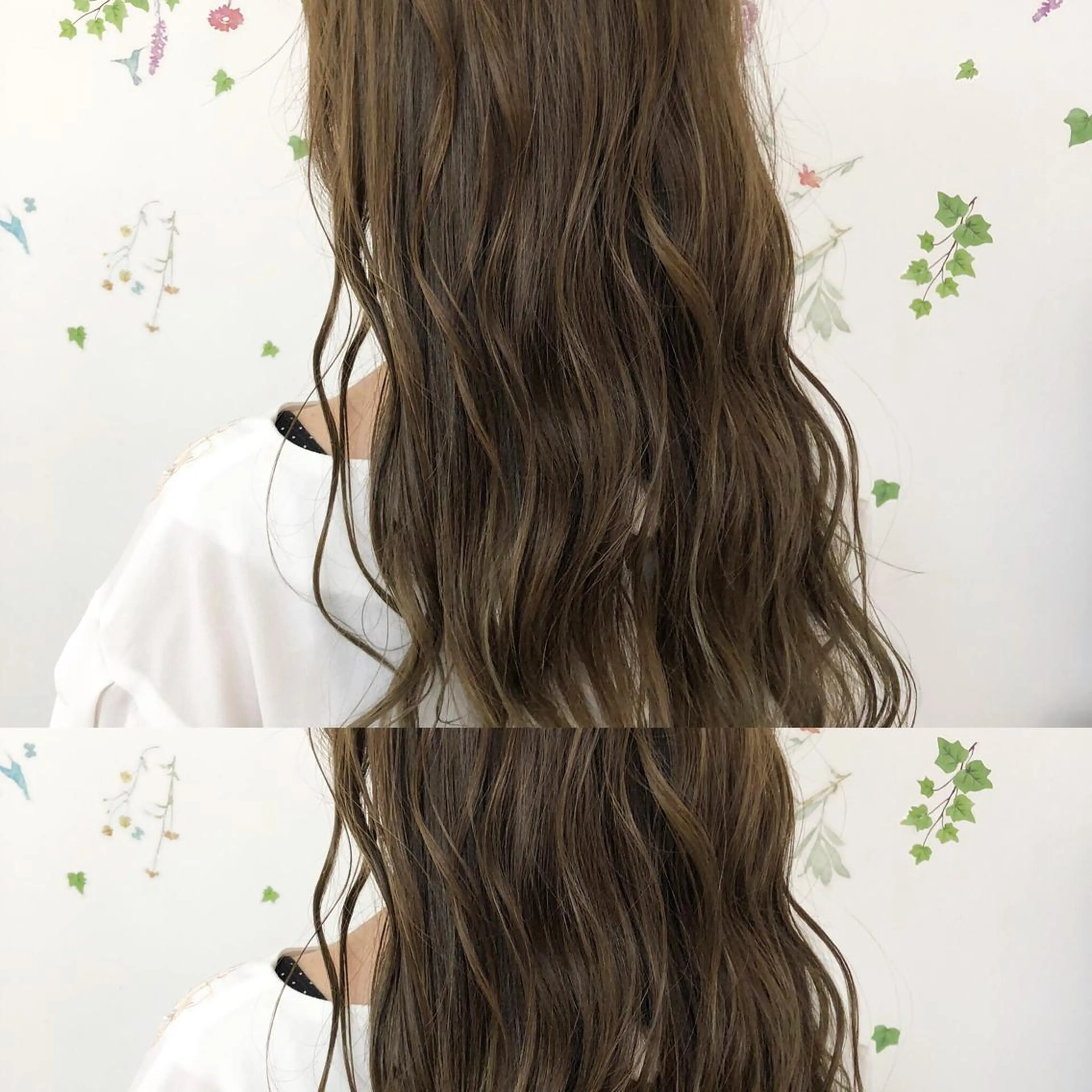 ロング カラー アッシュ バレイヤージュ ブリーチ グラデーションカラー グレージュ レイヤー/韓国/ 顔周り/しんやのヘアスタイル