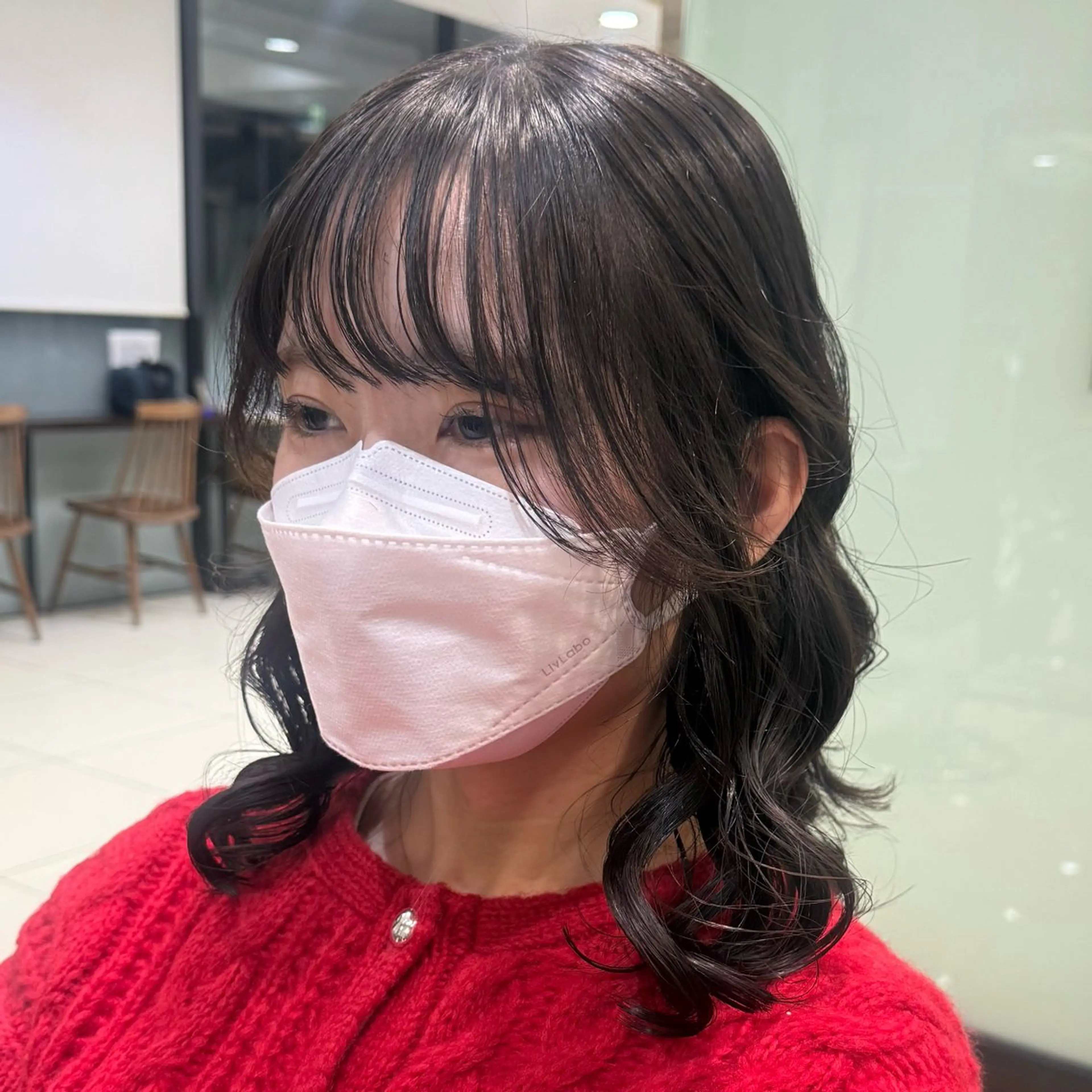 ミディアム パーマ パーマ 韓国風パーマ🌿コテ 巻き風パーマ/るいのヘアスタイル