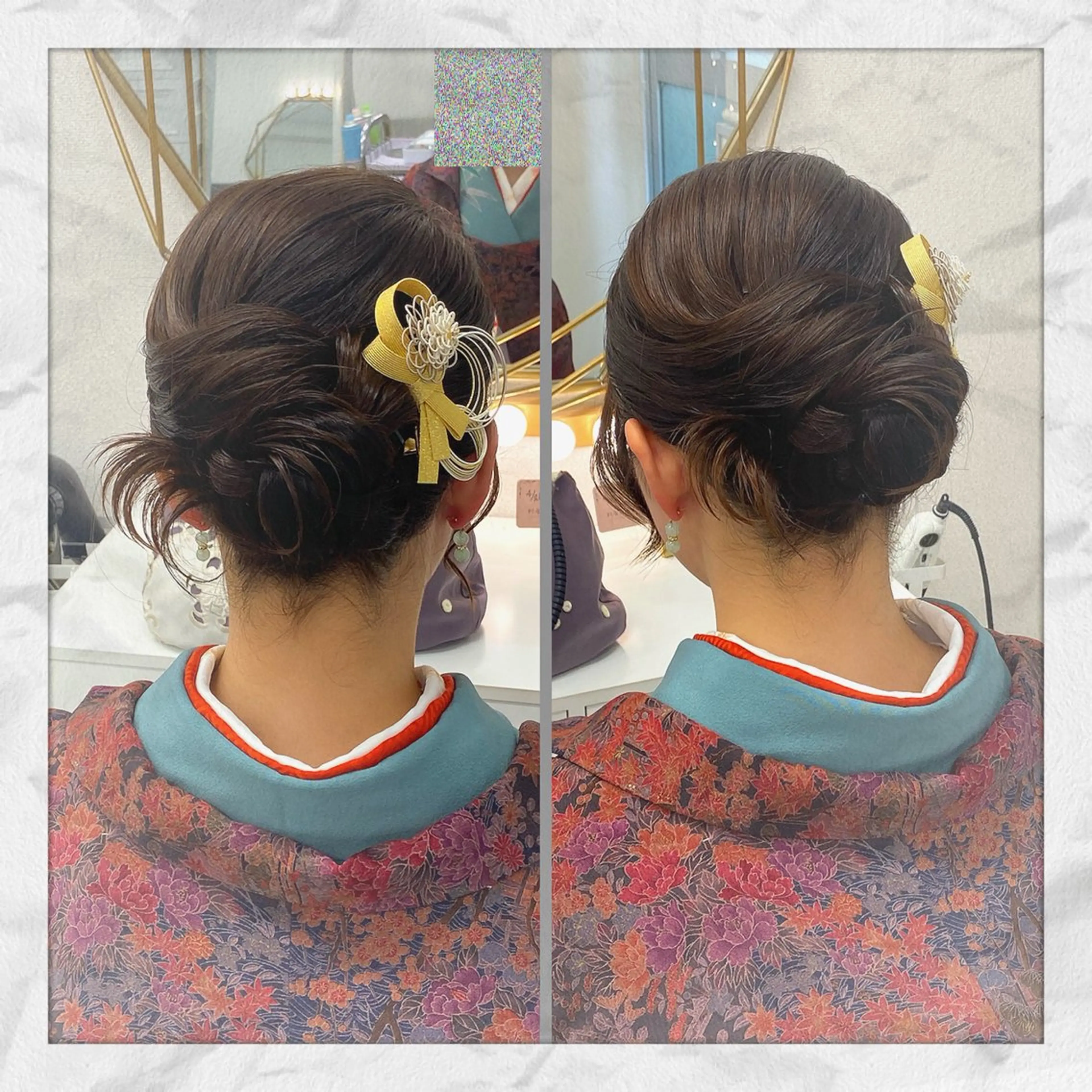 セミロング ヘアアレンジ 結婚式・ブライダル ヘアセット ヘアセット/着付け 𓇼 松本 夏美𓇼のヘアスタイル