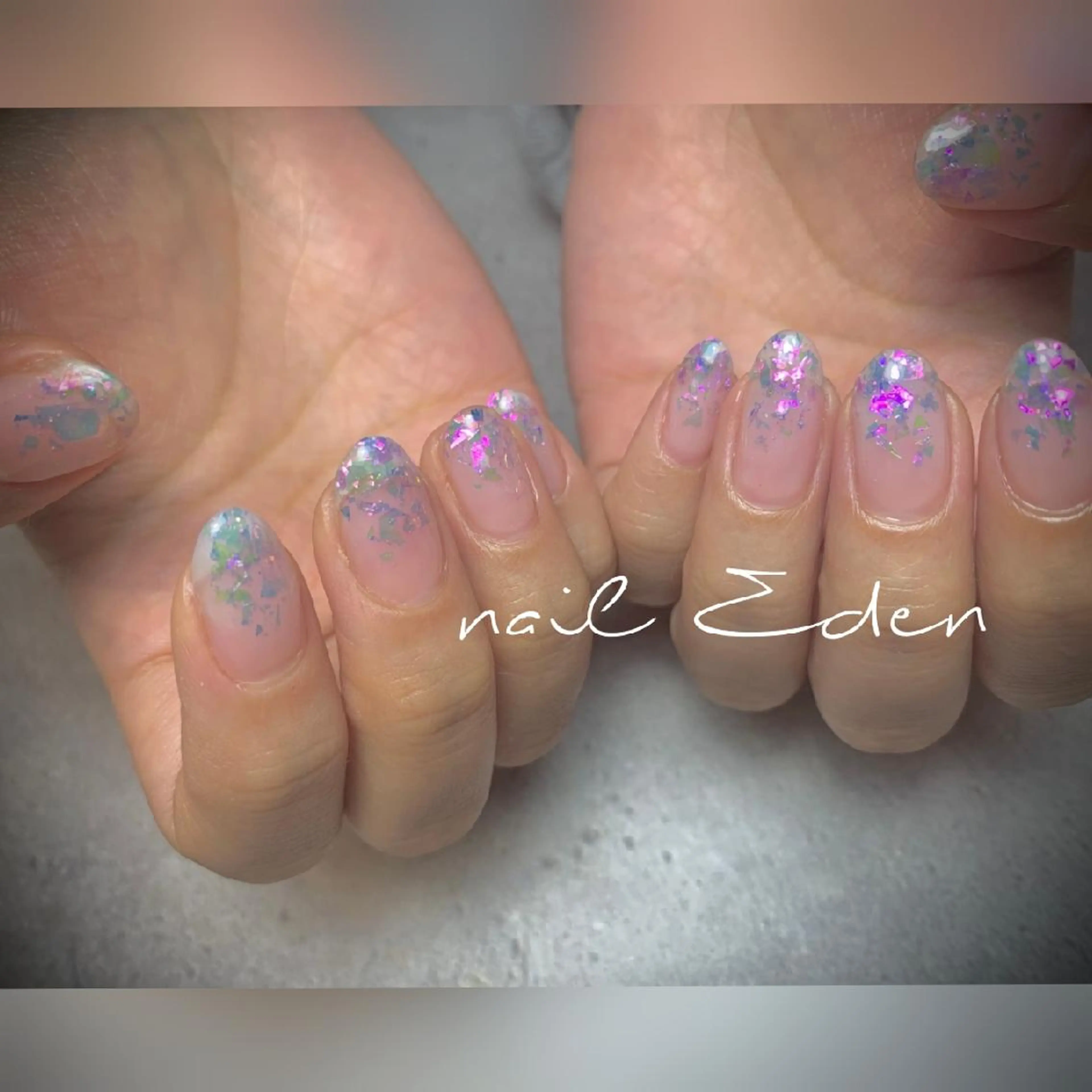ネイル ホログラムネイル ハンドネイル ハンドケア Eden　private nail saron所属・Eden ♾️のネイルデザイン