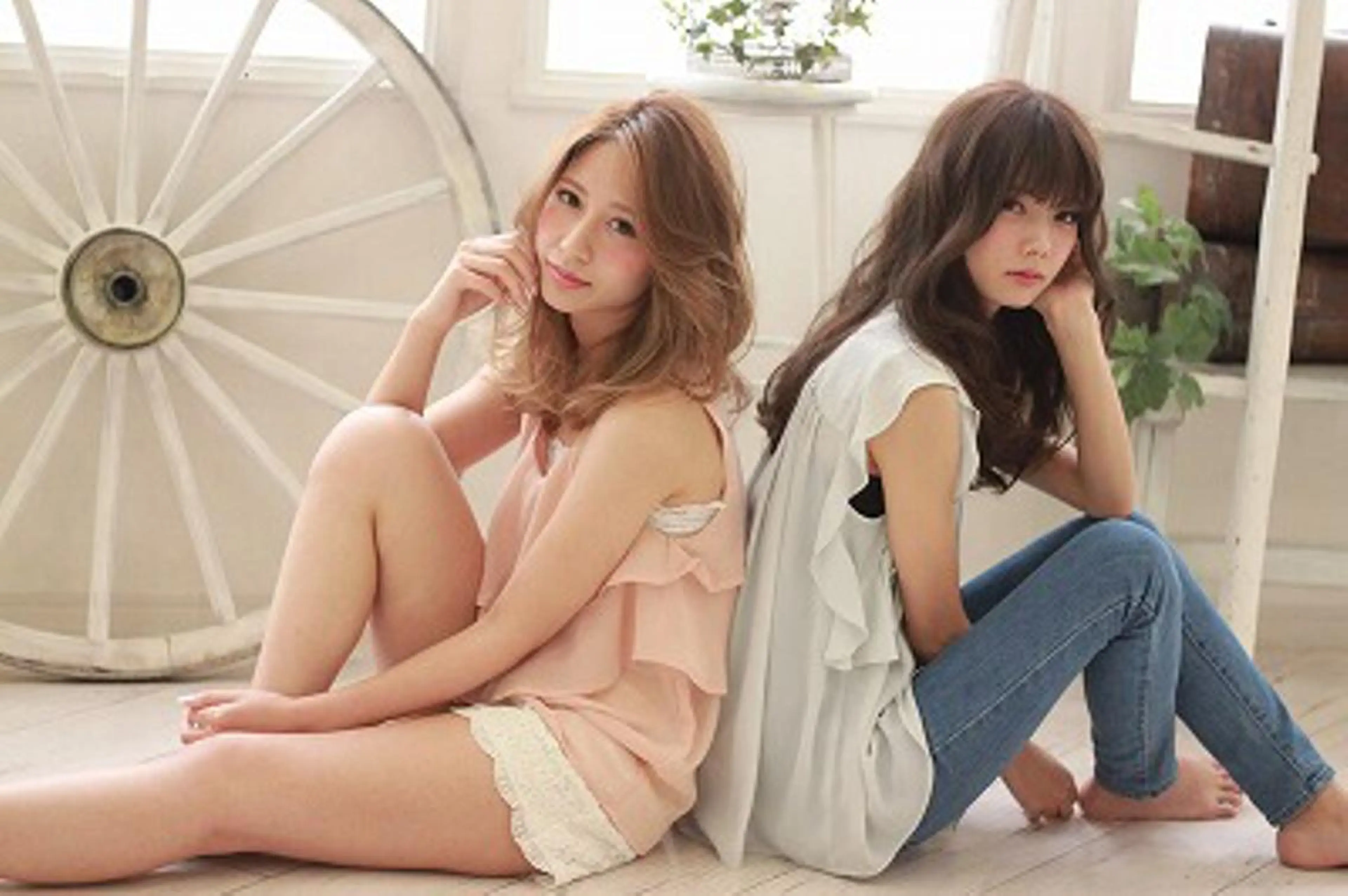 セミロング ロング カラー パーマ Baguz HAIRのヘアスタイル