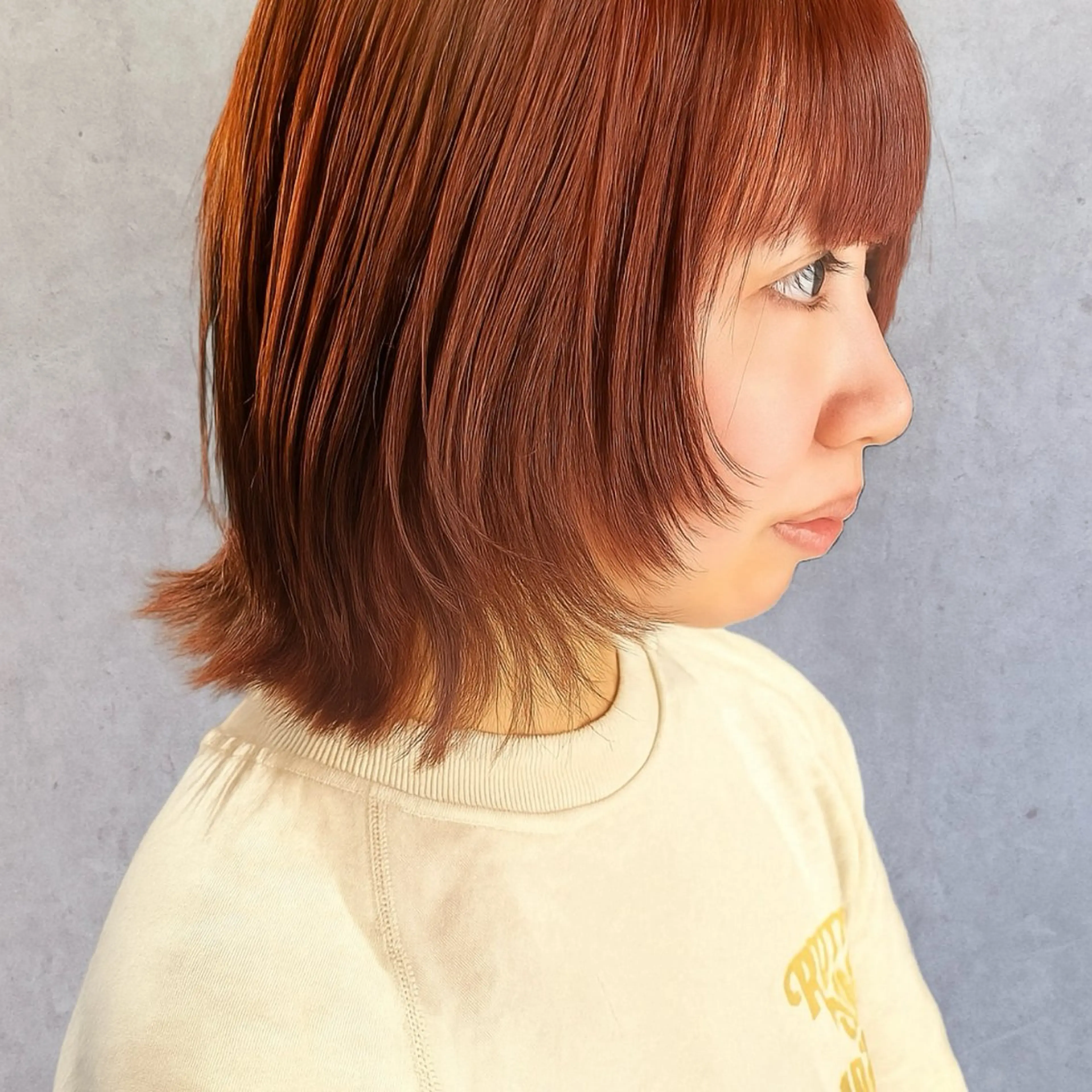 ショート カラー ボブレイヤー オレンジ ピンクカラー ボブ 顔周りカット カット ヘアカラー トリートメント 【nui 茨木】 🫧清水優🫧のヘアスタイル