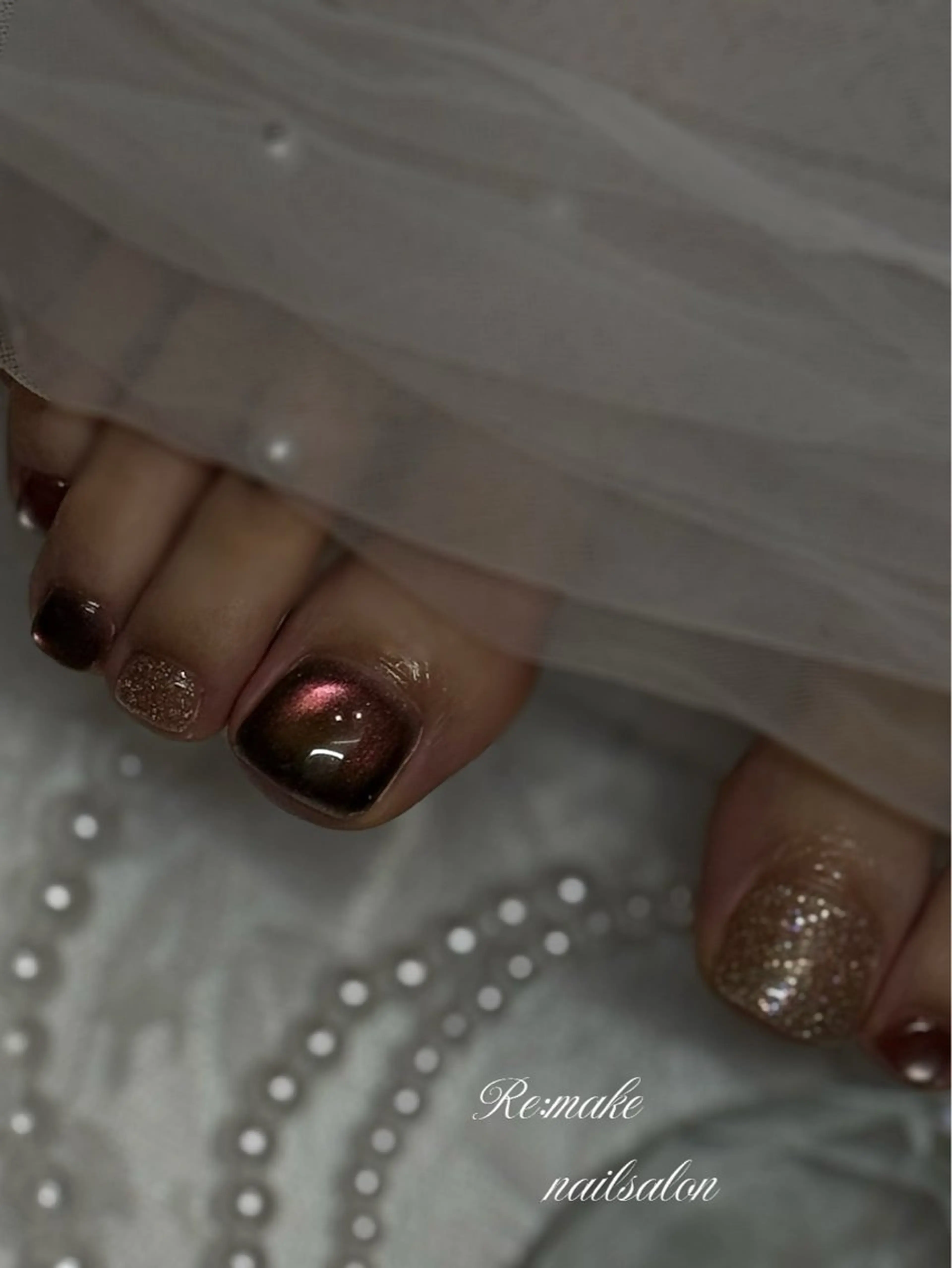 ネイル マグネットネイル フットネイル Suetake Shuriのネイルデザイン