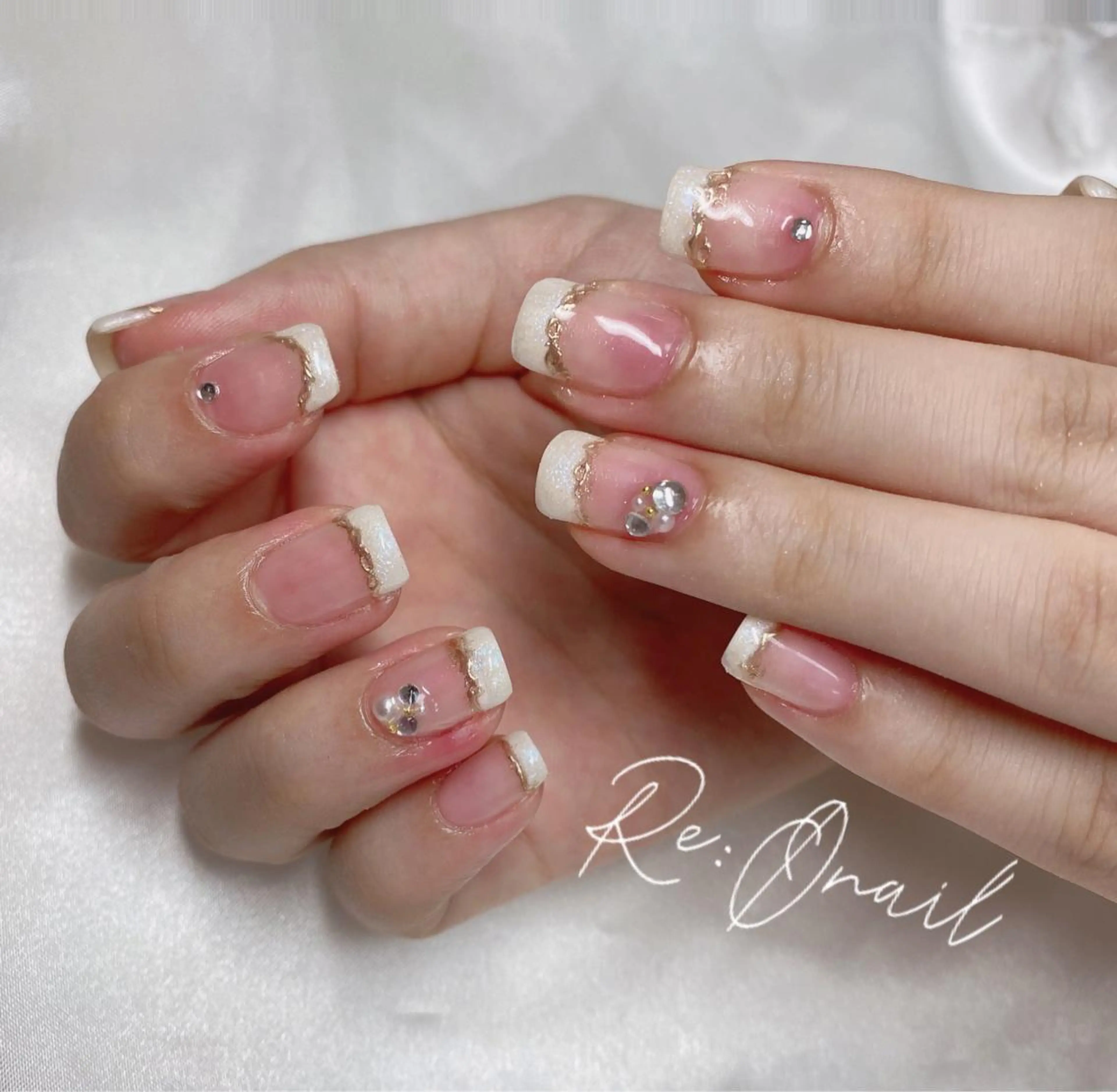 ネイル フレンチネイル ホワイト ハンドネイル Re:Ø nail 🩵TSUJIのネイルデザイン