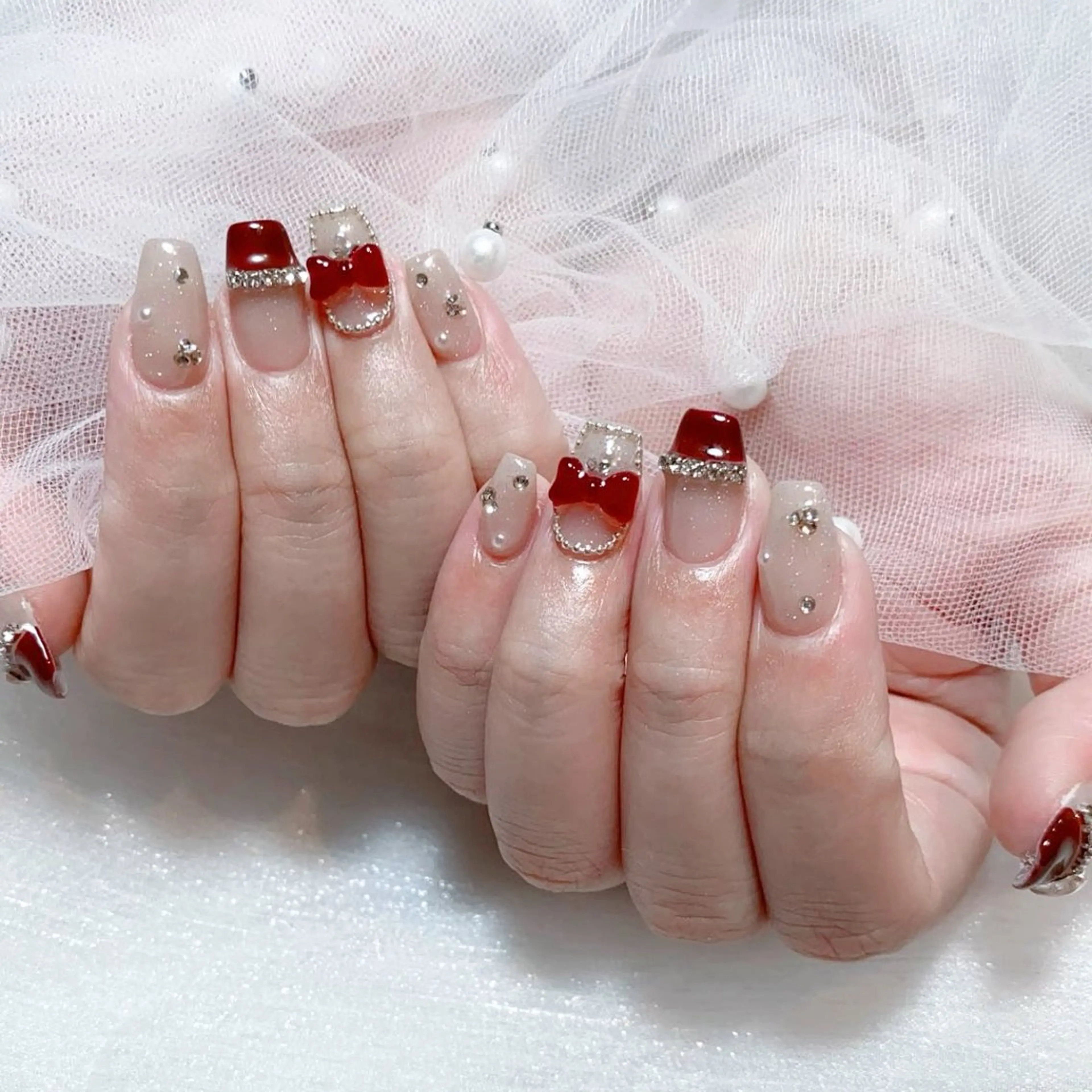 メンズ ネイル メンズ韓国風 アートネイル オーロラネイル ガーリー キラキラネイル ハンドネイル Nail salon 木にいるのネイルデザイン