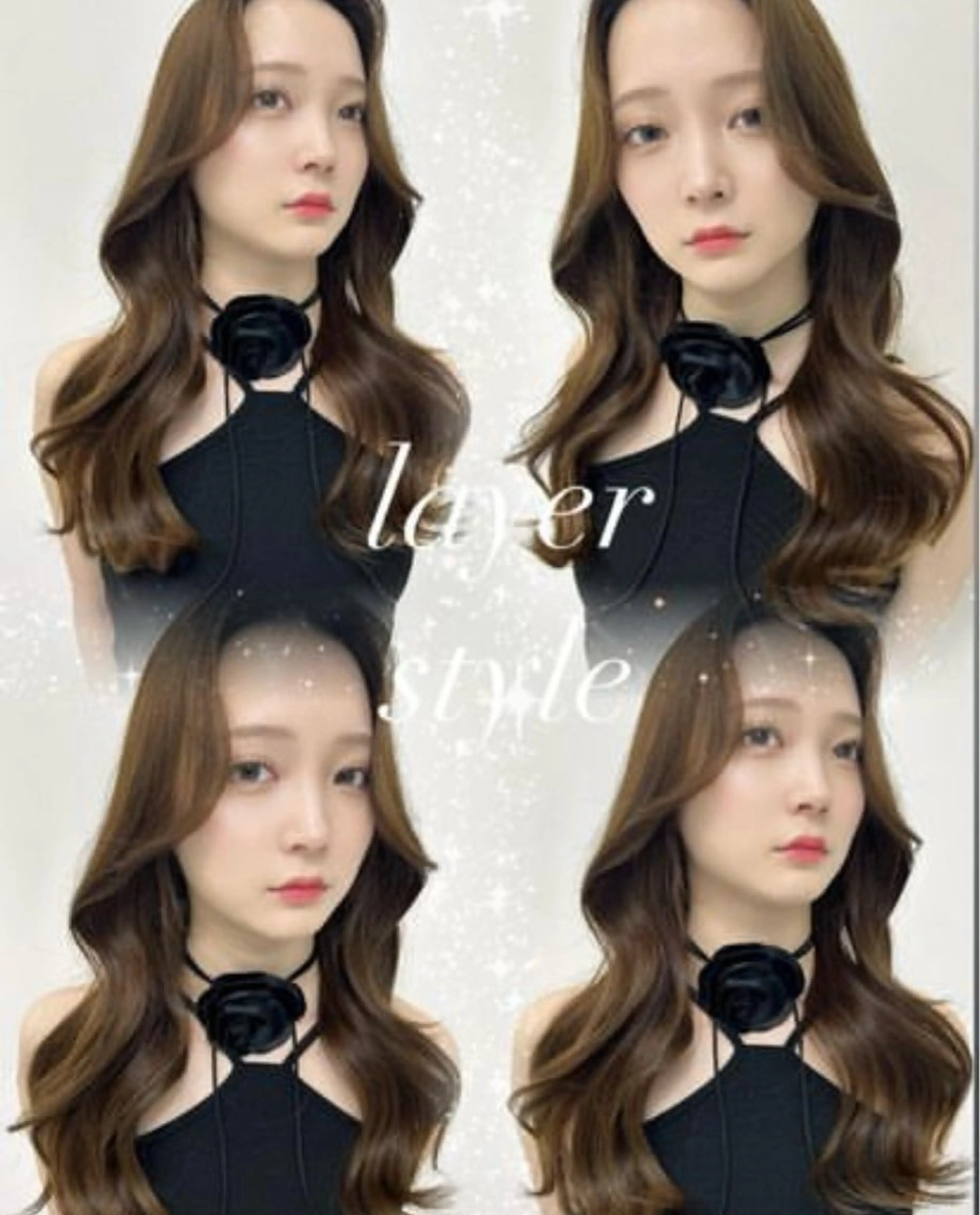 ロング 韓国風ヘア レイヤーカット i.＋sapporo所属・🩶韓国ヘア🩶 くびれ❤︎顔まわりのヘアスタイル