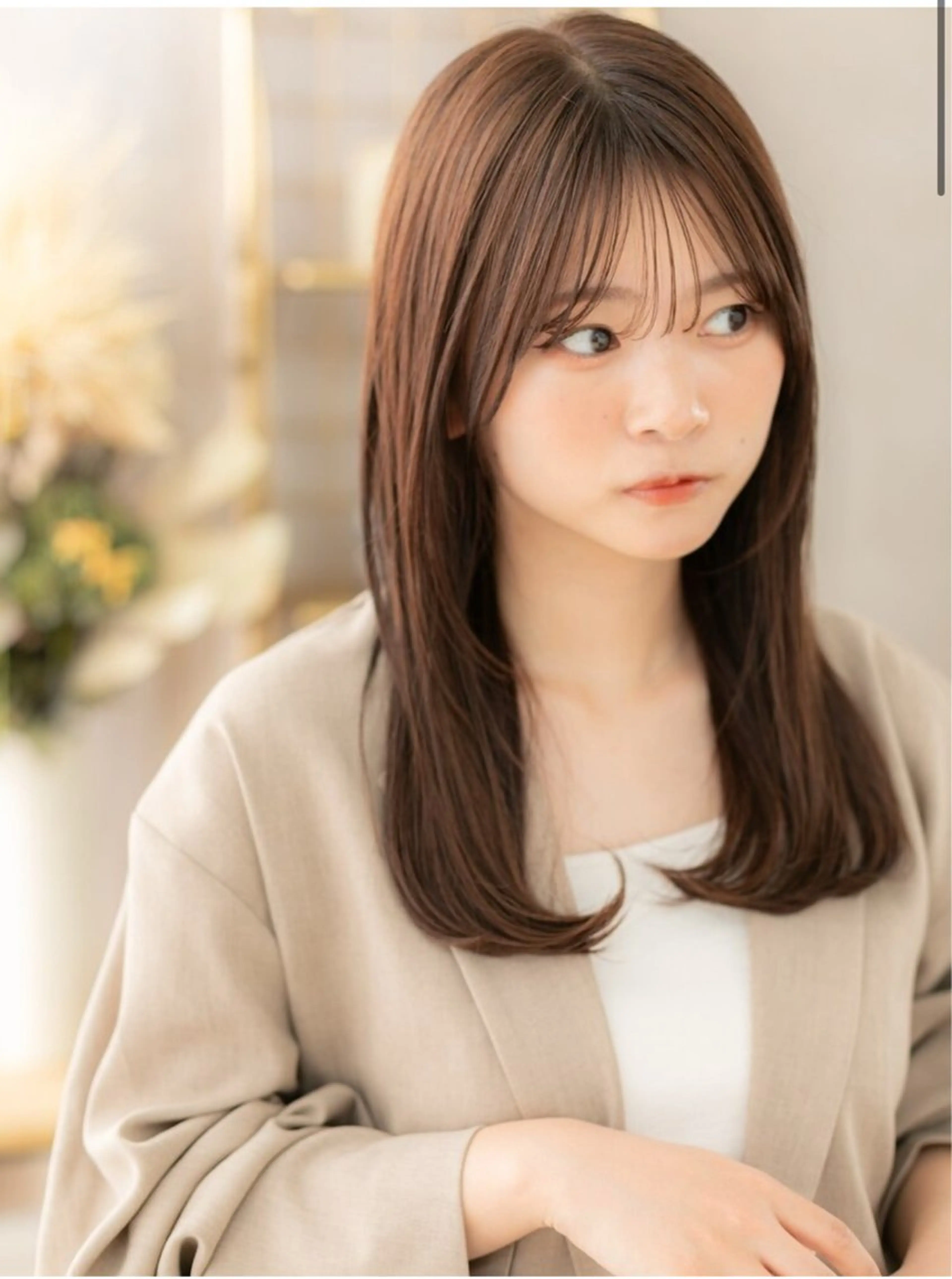 ロング カラー アッシュ ダークアッシュ イヤリングカラー インナーカラー くせ毛 カット トリートメント ヘッドスパ 💧艶髪ストレート ✨ロング／府川直樹のヘアスタイル