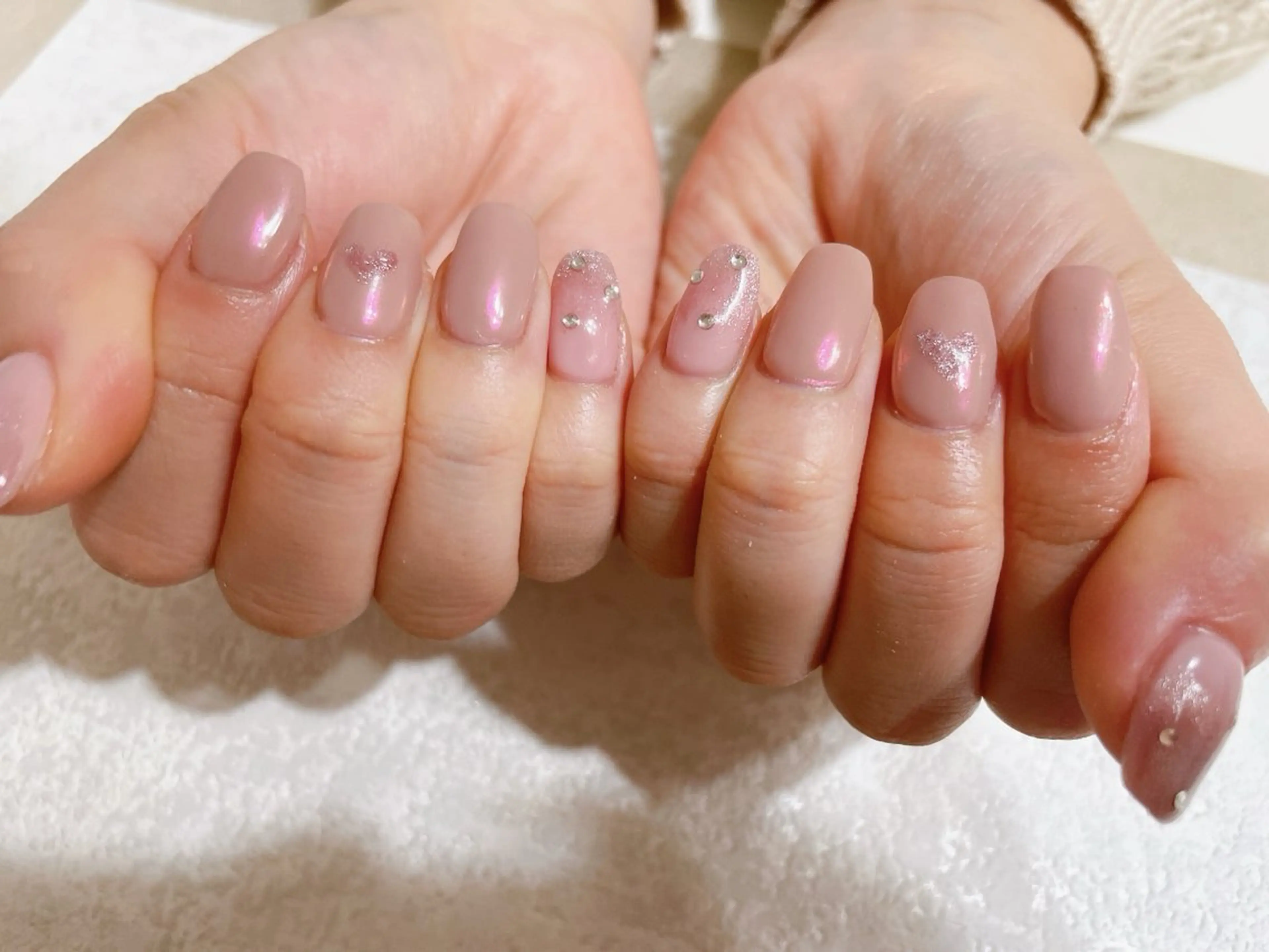 ネイル ジェルネイル 韓国ネイル パラジェル バレンタイン 冬ネイル kikinail 溝の口のネイルデザイン