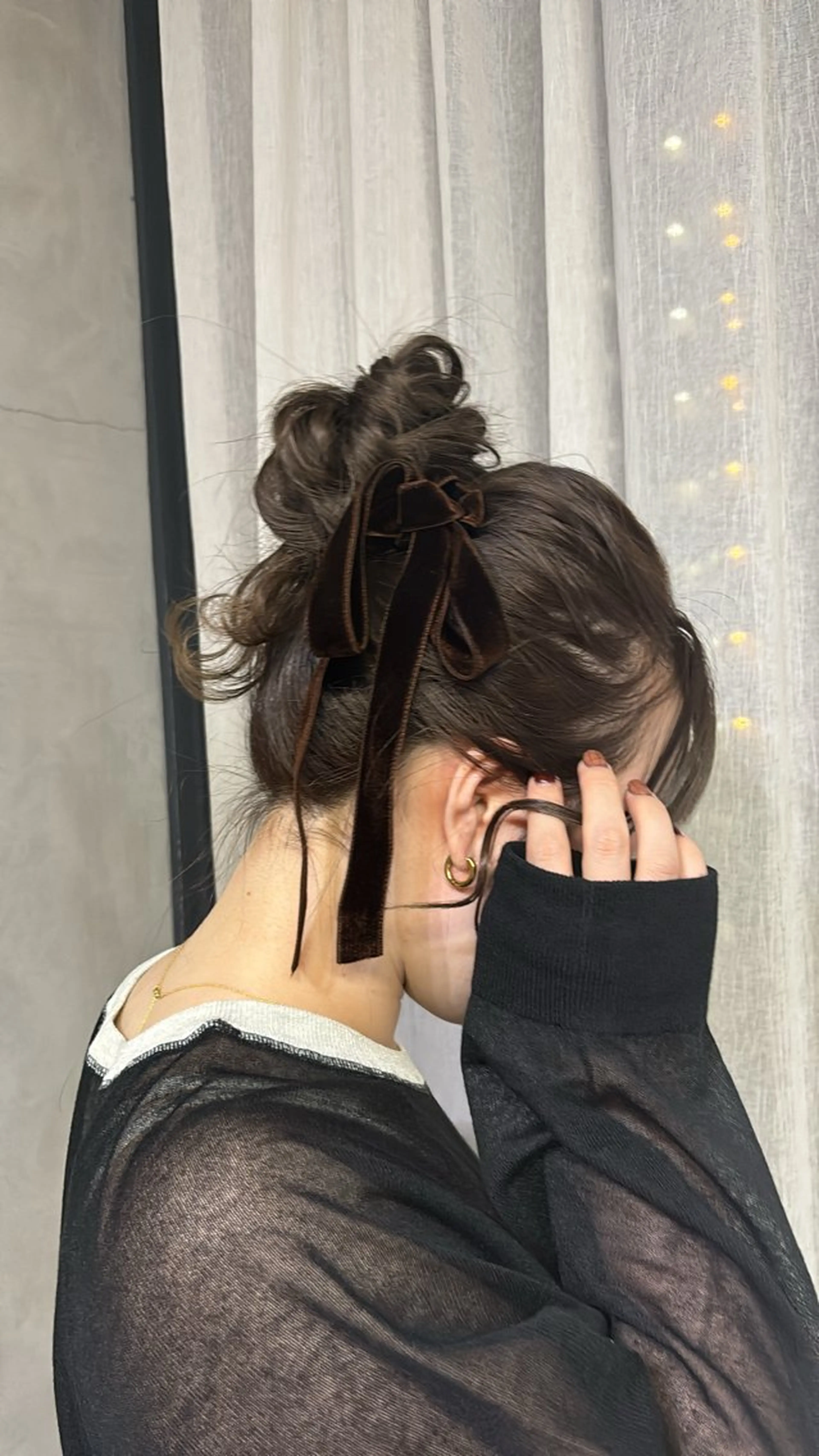 ヘアアレンジ お団子ヘア はしもと みおのヘアスタイル