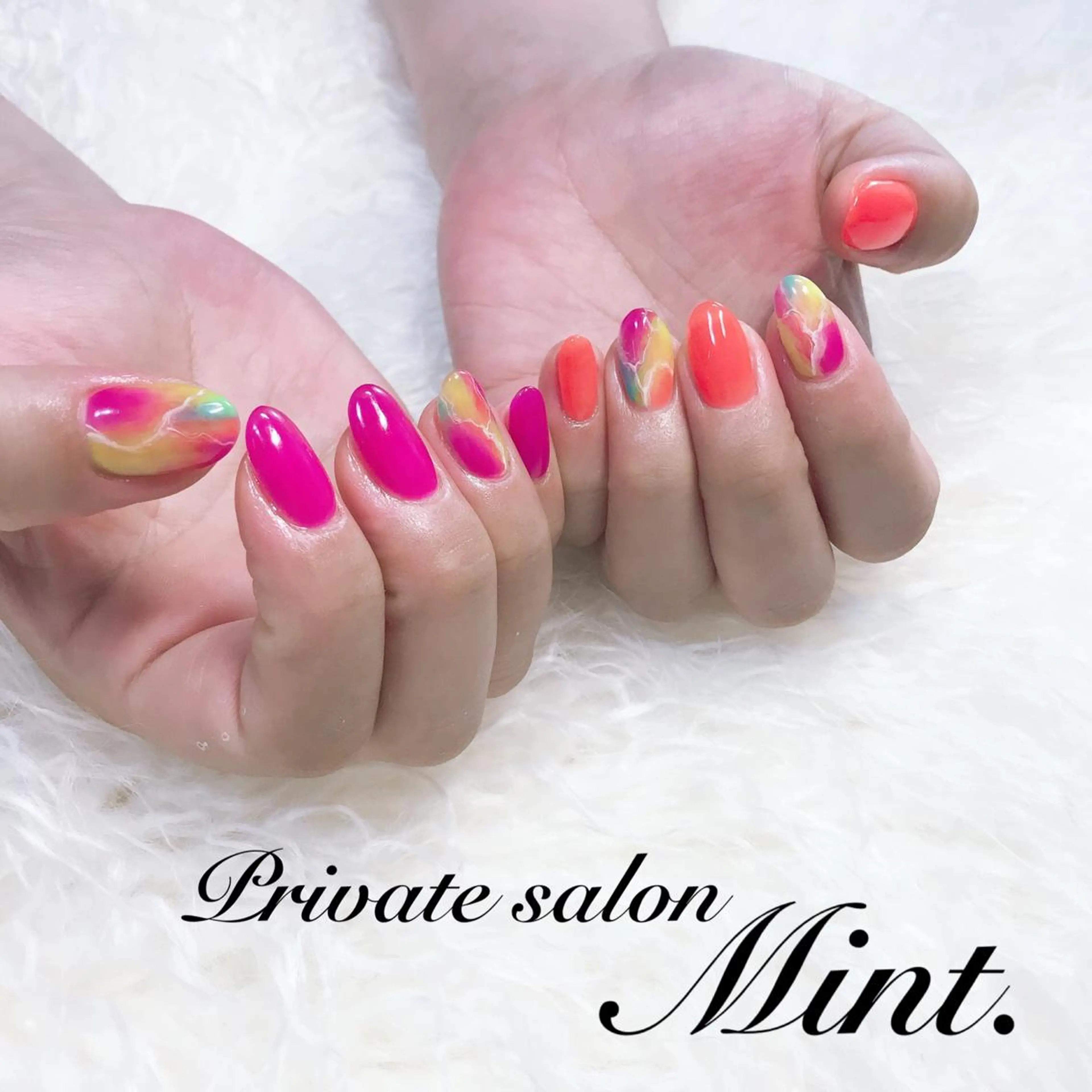 ミディアム ネイル ジェルネイル ハンドネイル Mint. nailのネイルデザイン
