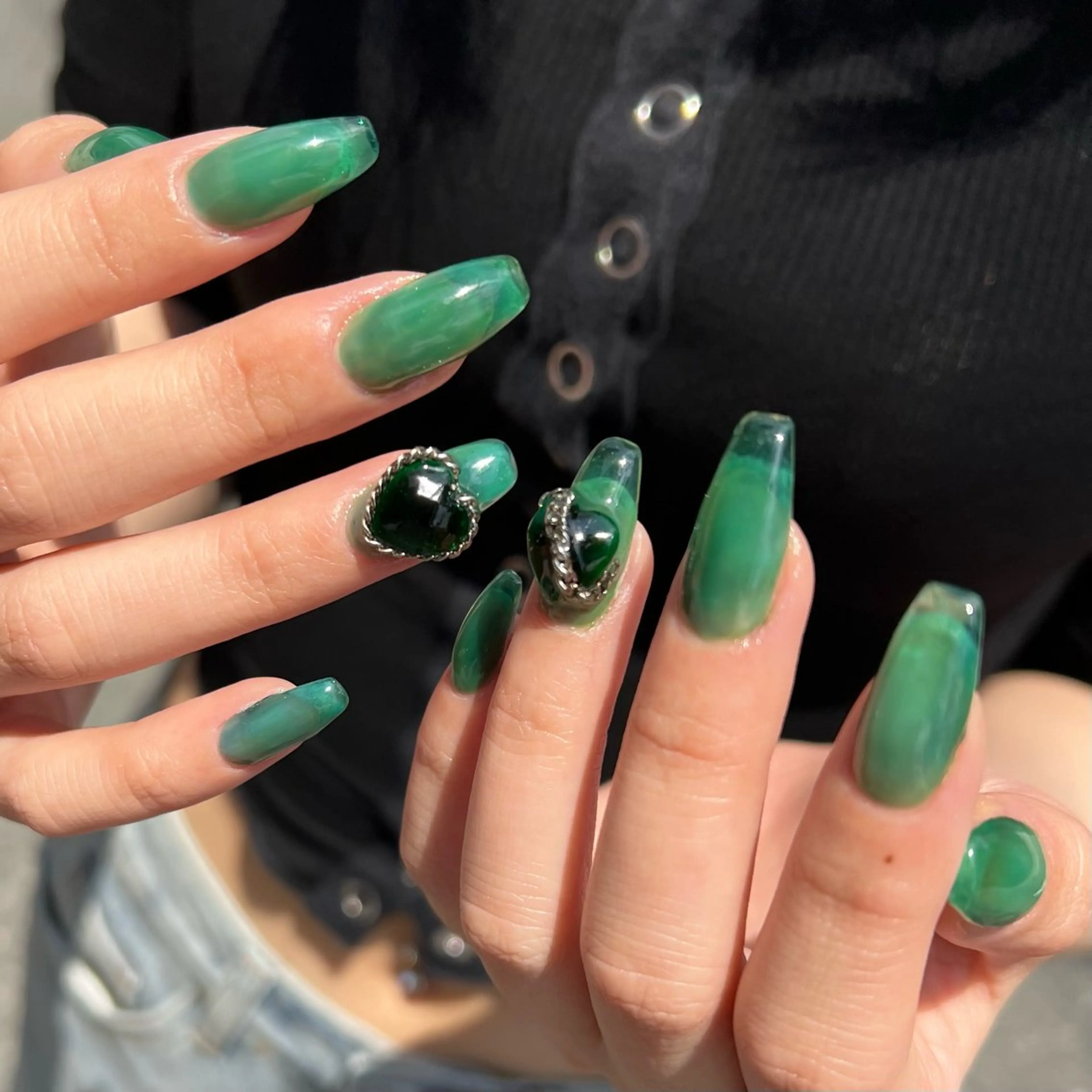 オフなし【スカルプ】▼65分持ち込みアート(2本相当)＋長さ出し　ロングネイル対応◎自爪育成☆ パラジェル変更◎の写真