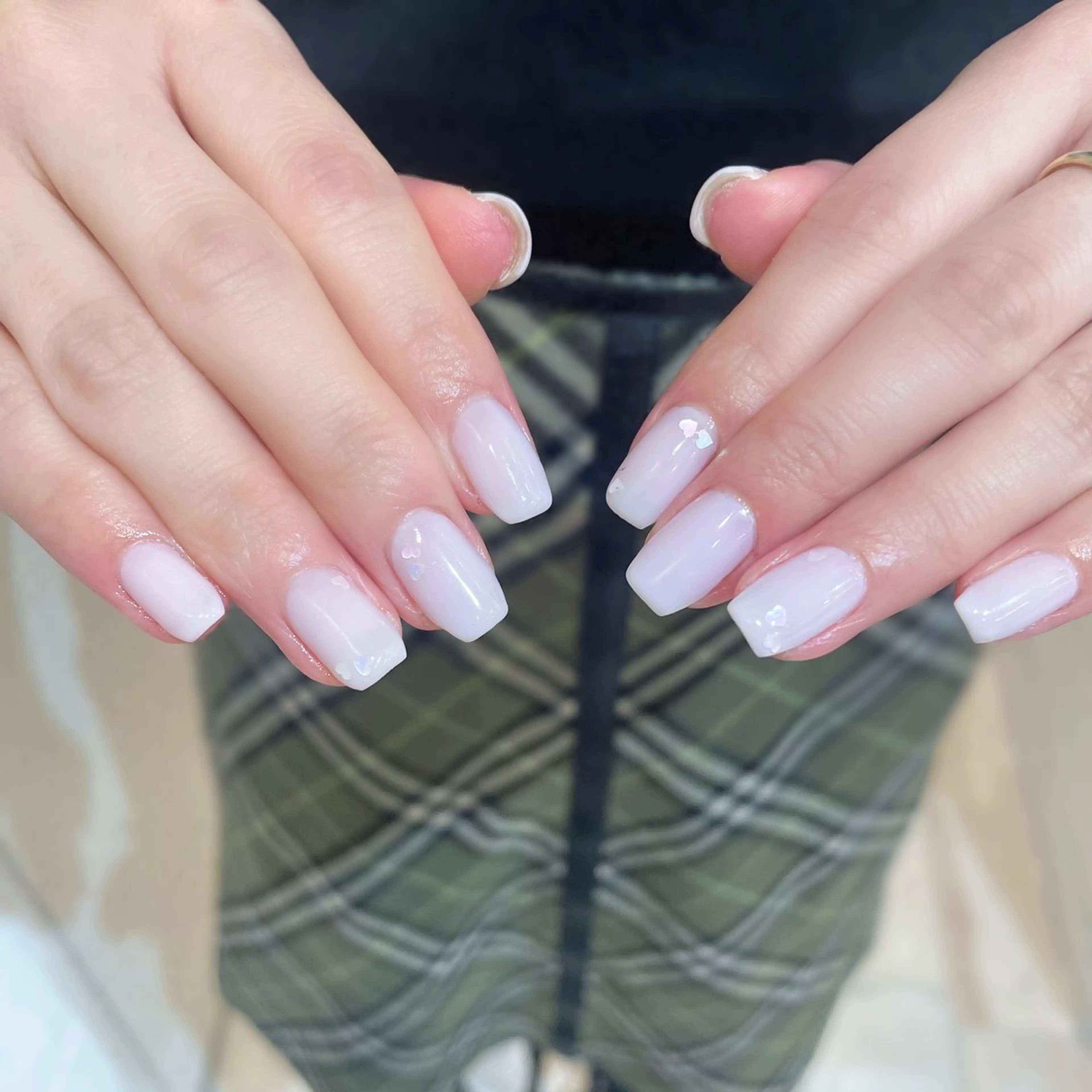 ネイル ハート シンプルネイル ハンドネイル Tsuki🌙/渋谷 /パラジェルのネイルデザイン