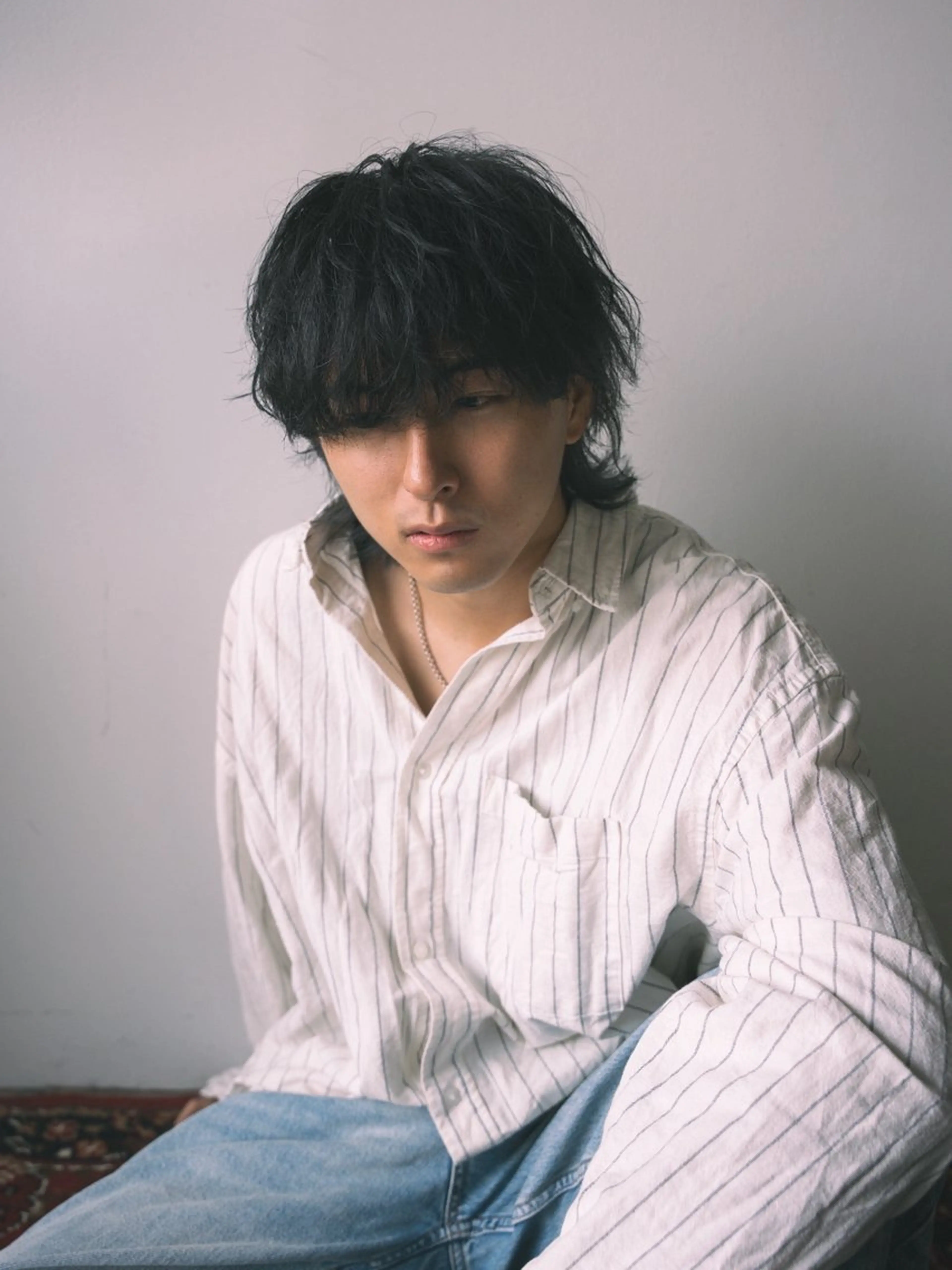 ミディアム メンズ カット パーマ スパイキーショート パーマ　具志堅　太志のヘアスタイル