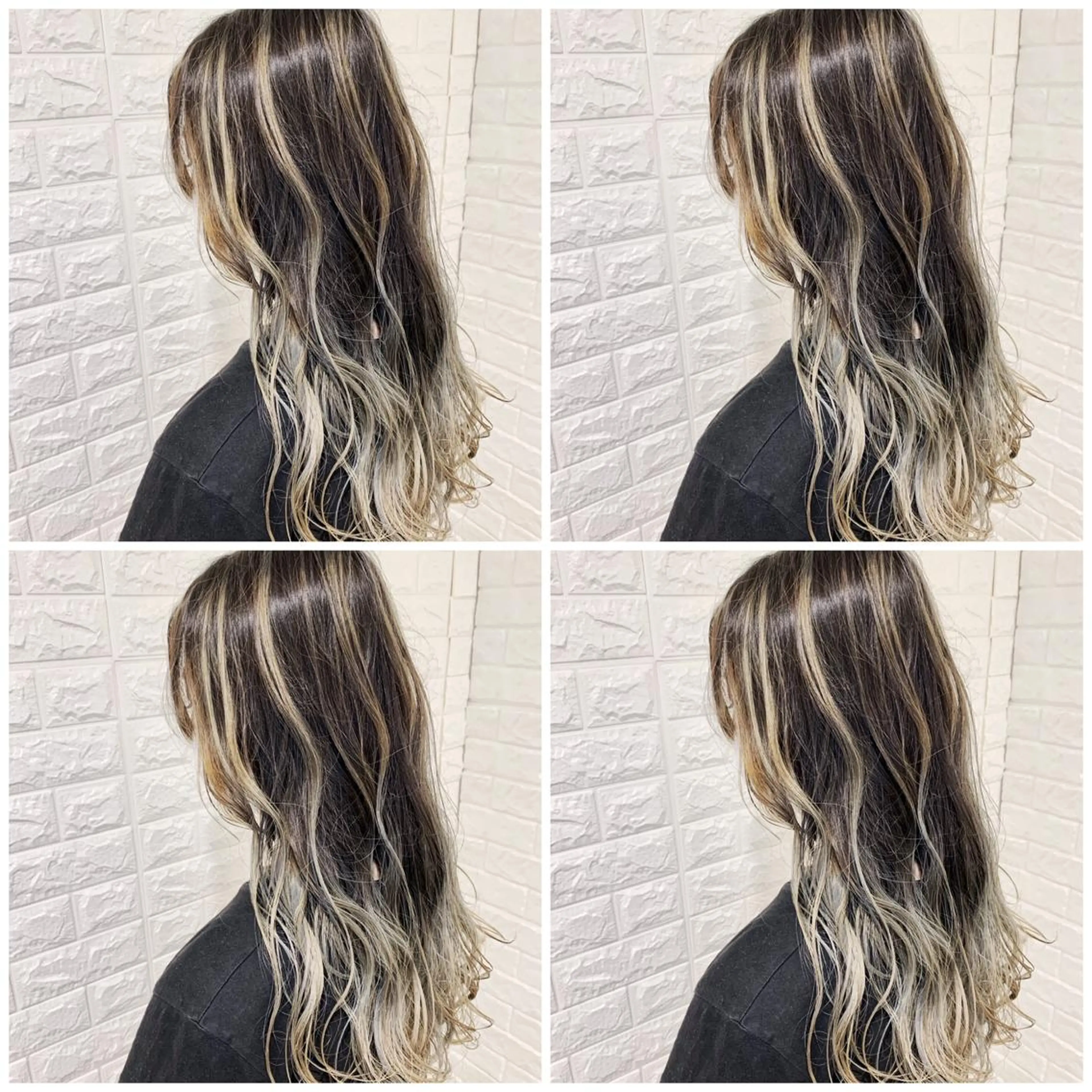 ロング カラー バレイヤージュ グラデーションカラー レイヤーカット ヘアカラー ハイトーン/ブリーチ 山崎　悠次のヘアスタイル