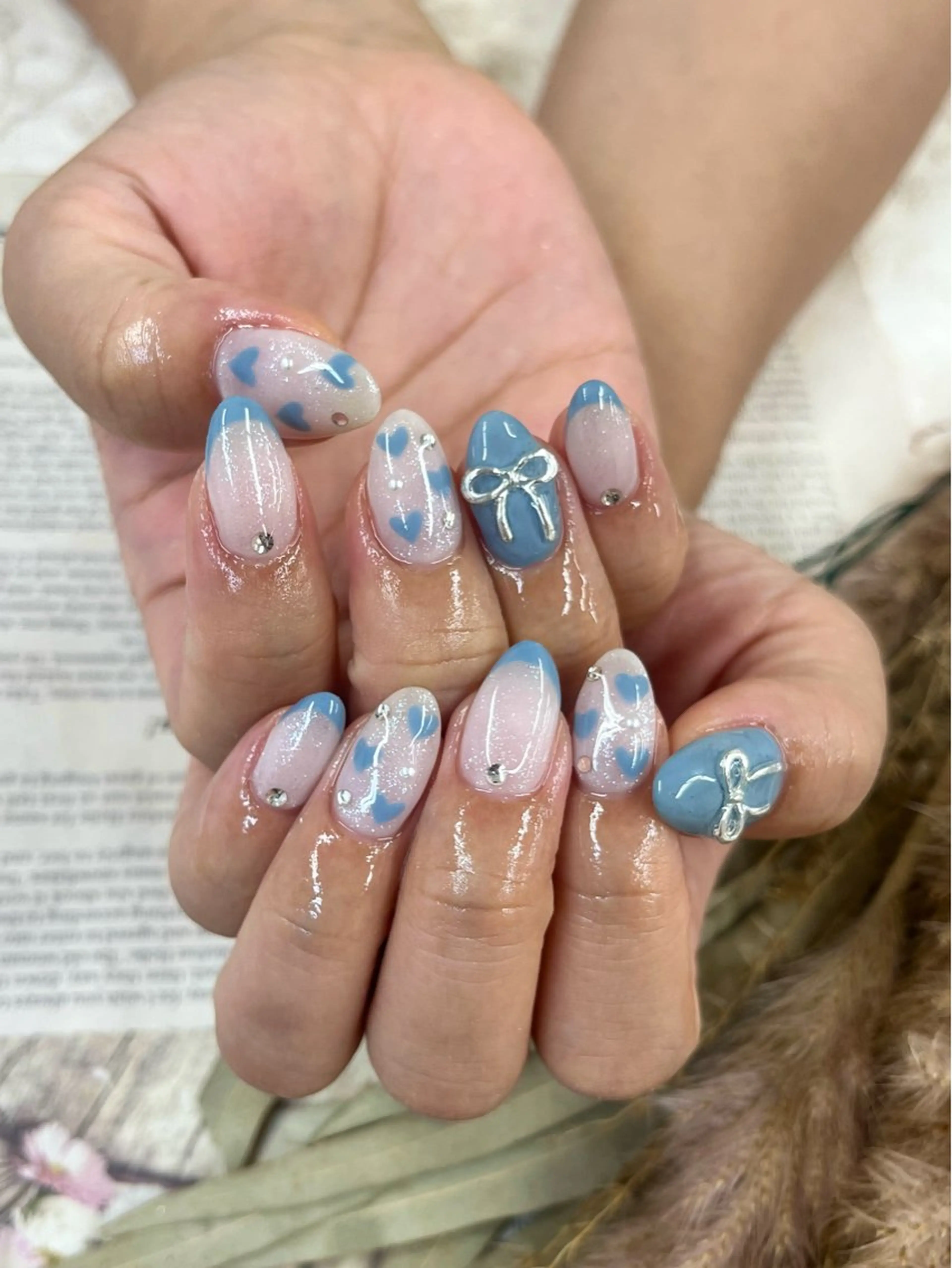 ネイル リボン ハンドネイル Basic町田本店 Suzunaのネイルデザイン