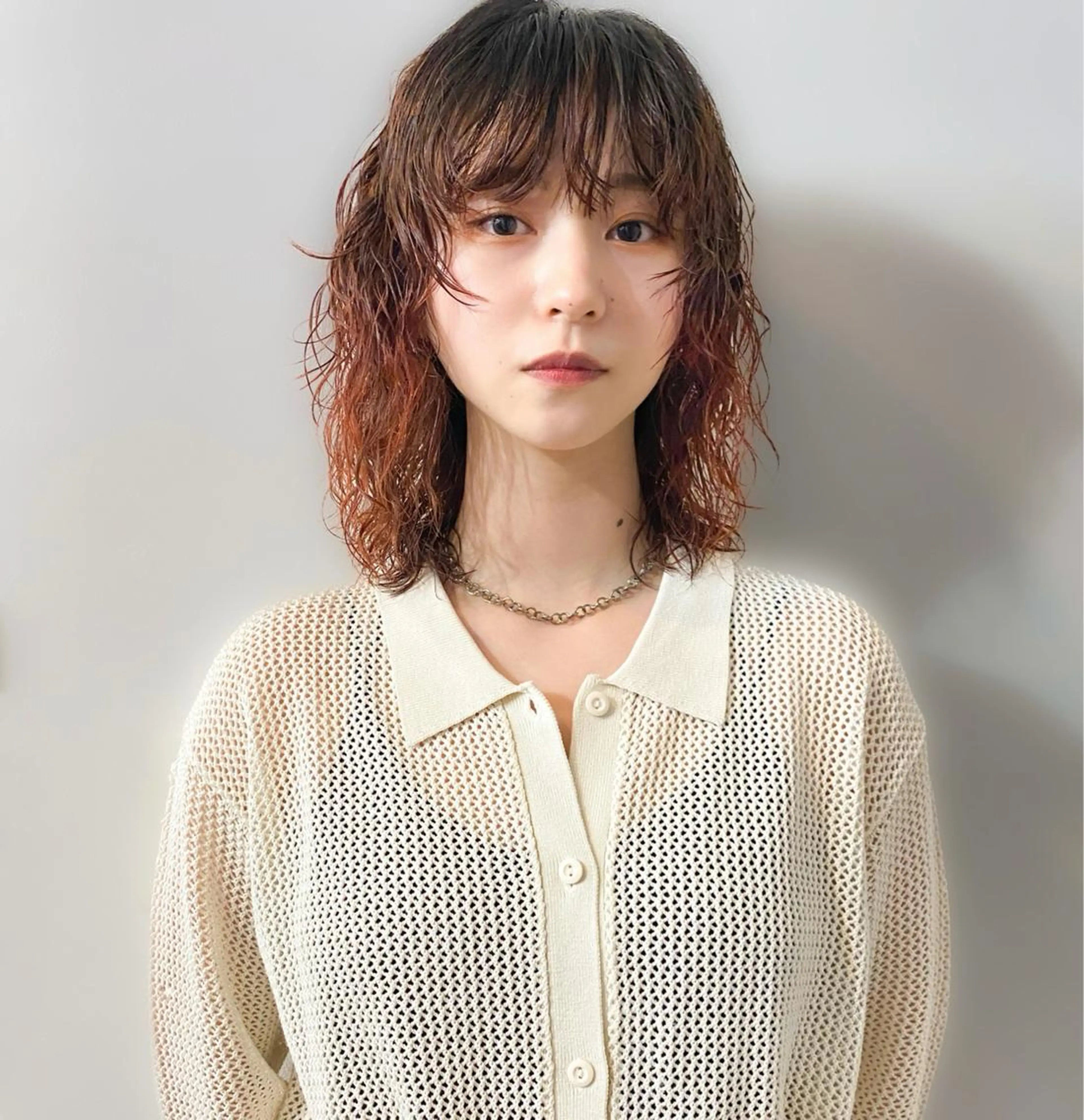 ミディアム パーマ ミディアムパーマ ニュアンスパーマ カット パーマ レイヤー/パーマ /ウルフ/nabeのヘアスタイル