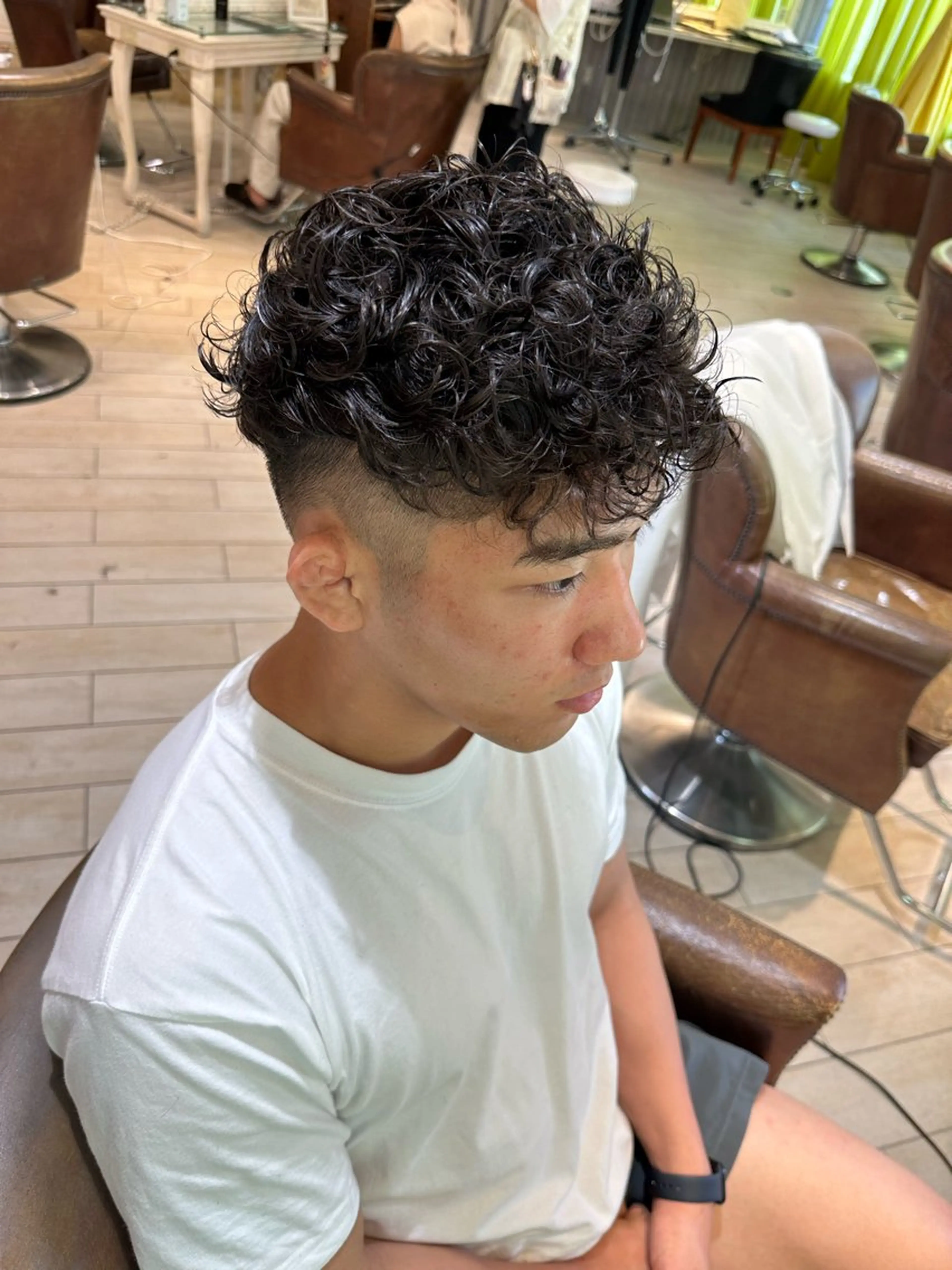 パーマ メンズ カット パーマ 増渕 駿介のヘアスタイル