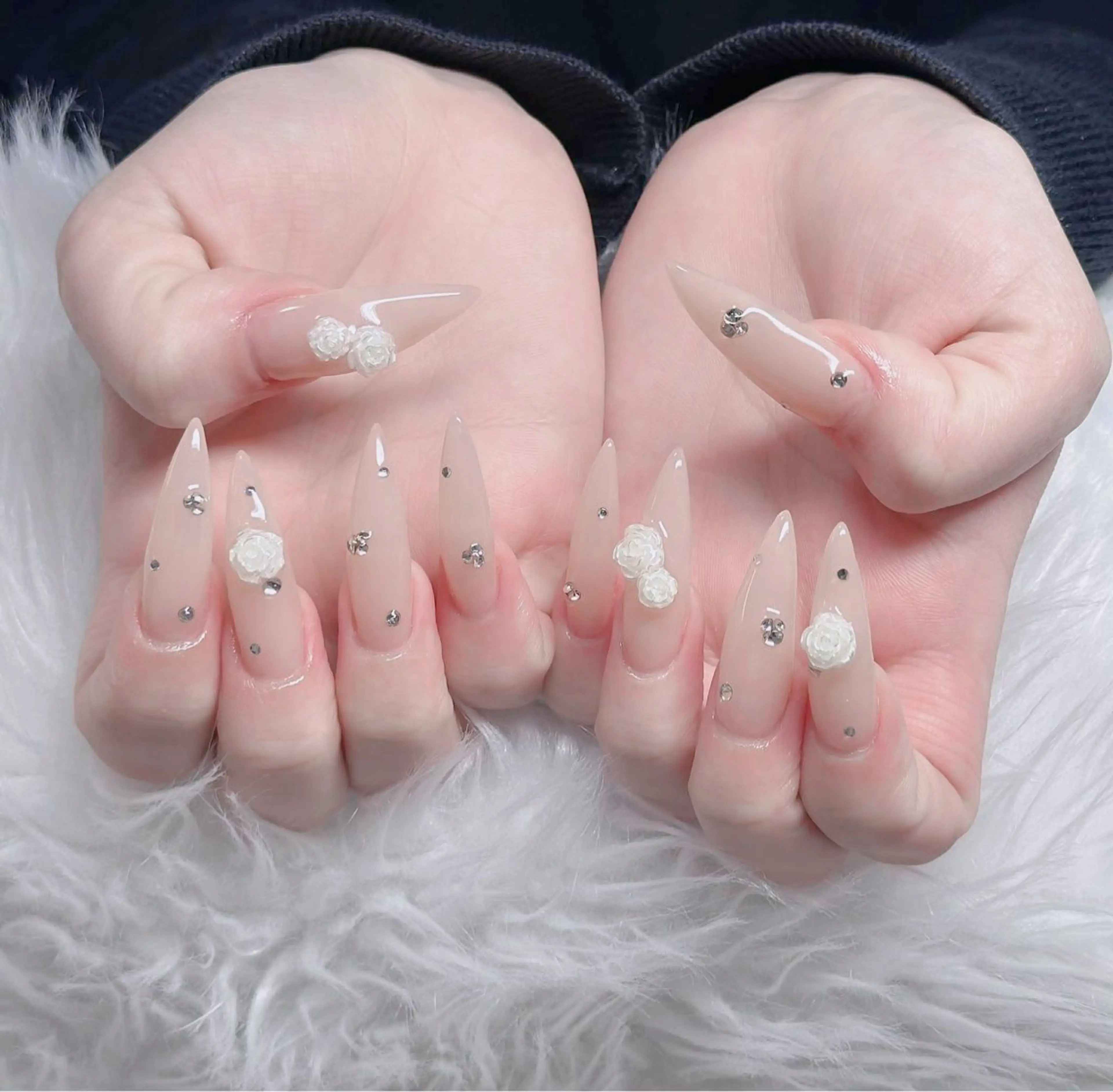 ネイル アートネイル ボルドー フレンチネイル ジェルネイル 氷ネイル・うるうるネイル ハンドネイル H.baby Nail Salonのネイルデザイン