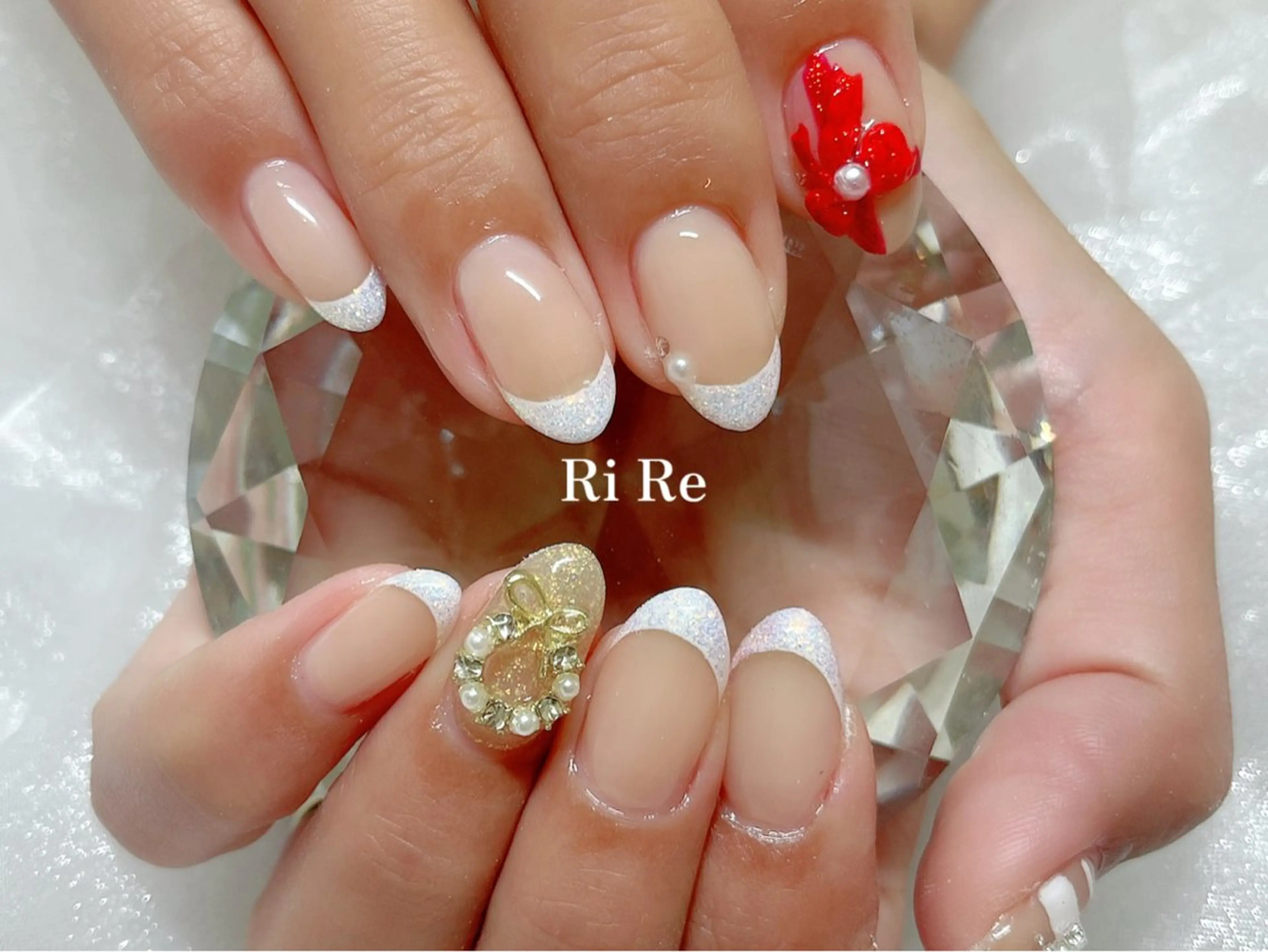 ネイル フレンチネイル 冬ネイル クリスマス Nailsalon RiRe♡Reikaのネイルデザイン