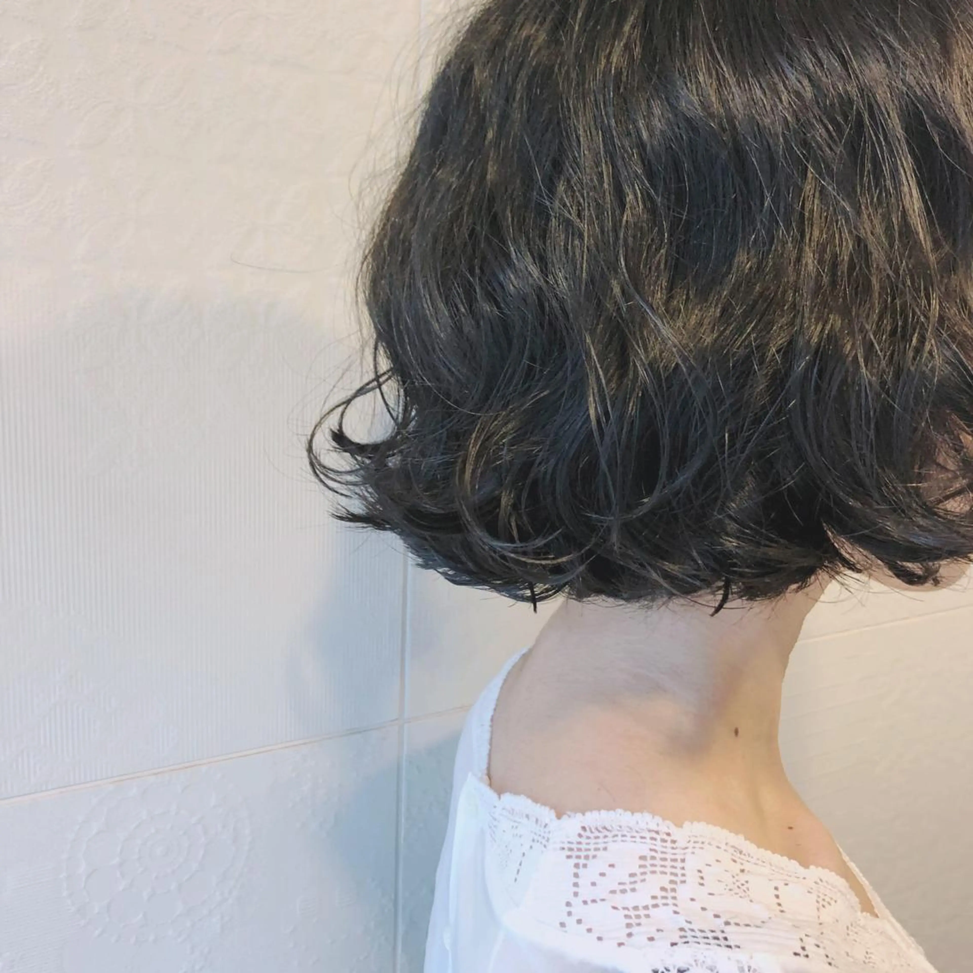 ミディアム パーマ 長井 美佳のヘアスタイル