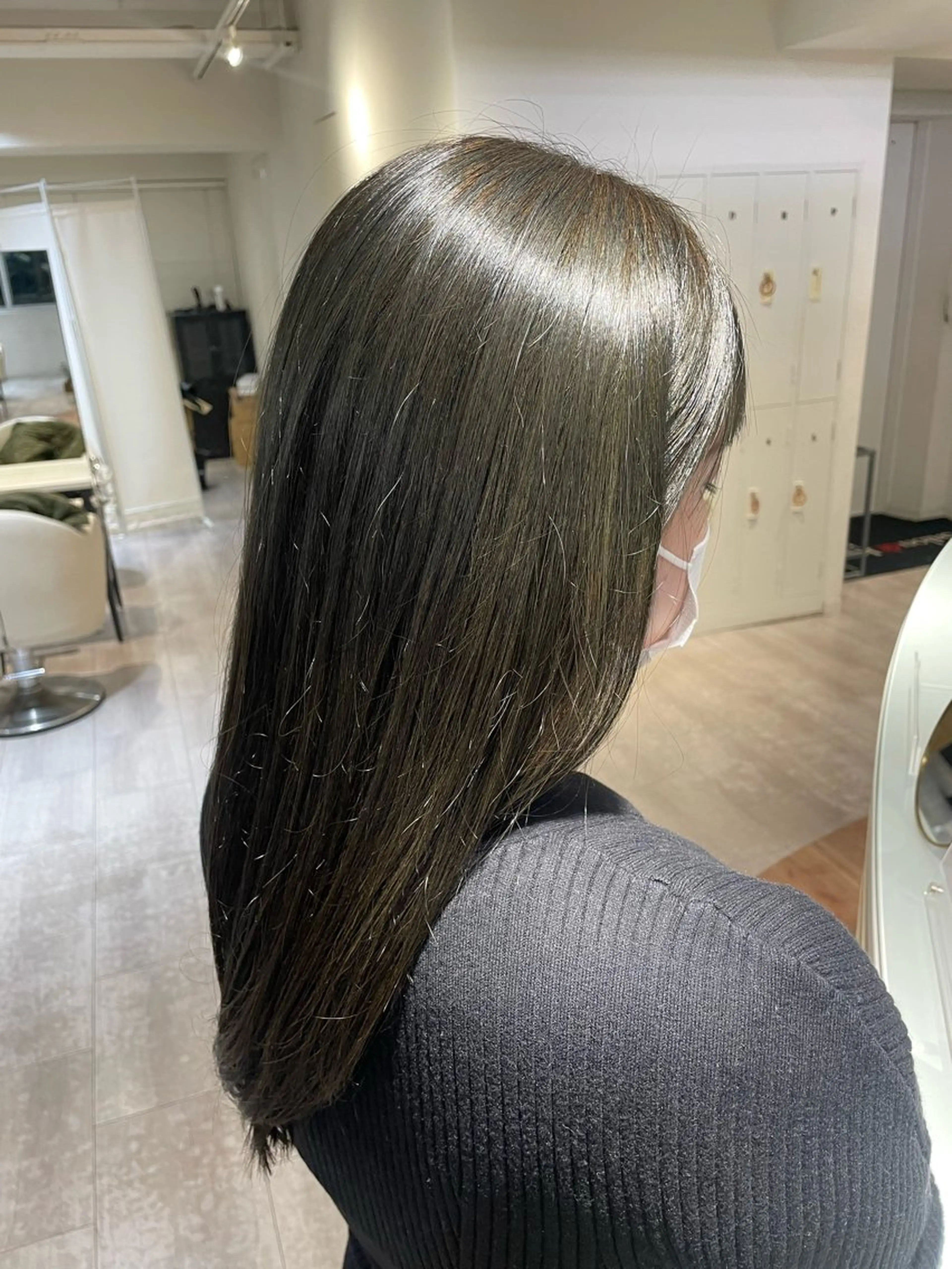 ロング カラー オリーブカラー カット ヘアカラー トリートメント miwa/ボブパーマ /モードボブのヘアスタイル