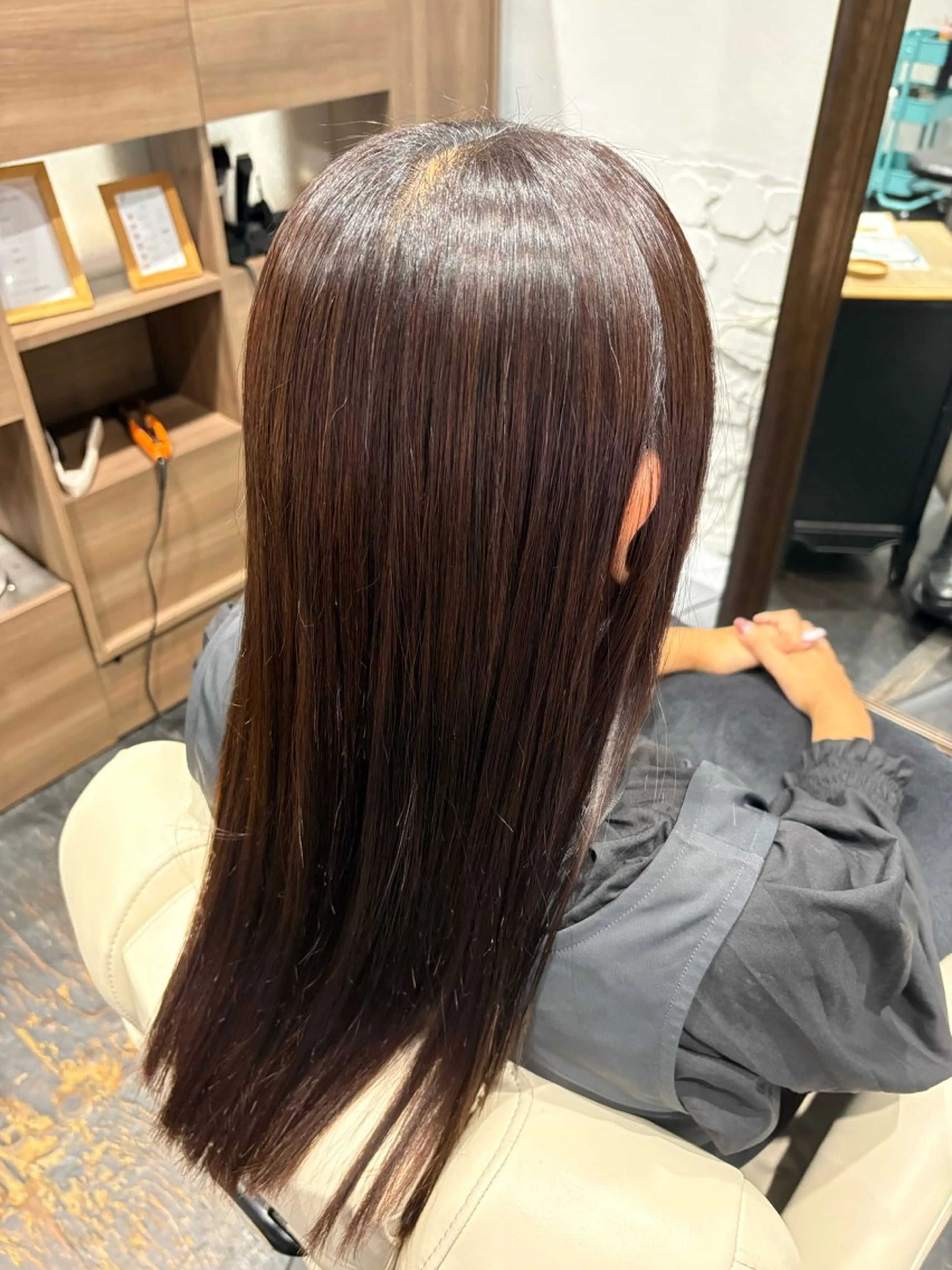 ロング 酸性ストレート パーマ 縮毛矯正 Dollhair/ 都島/KOTOのヘアスタイル