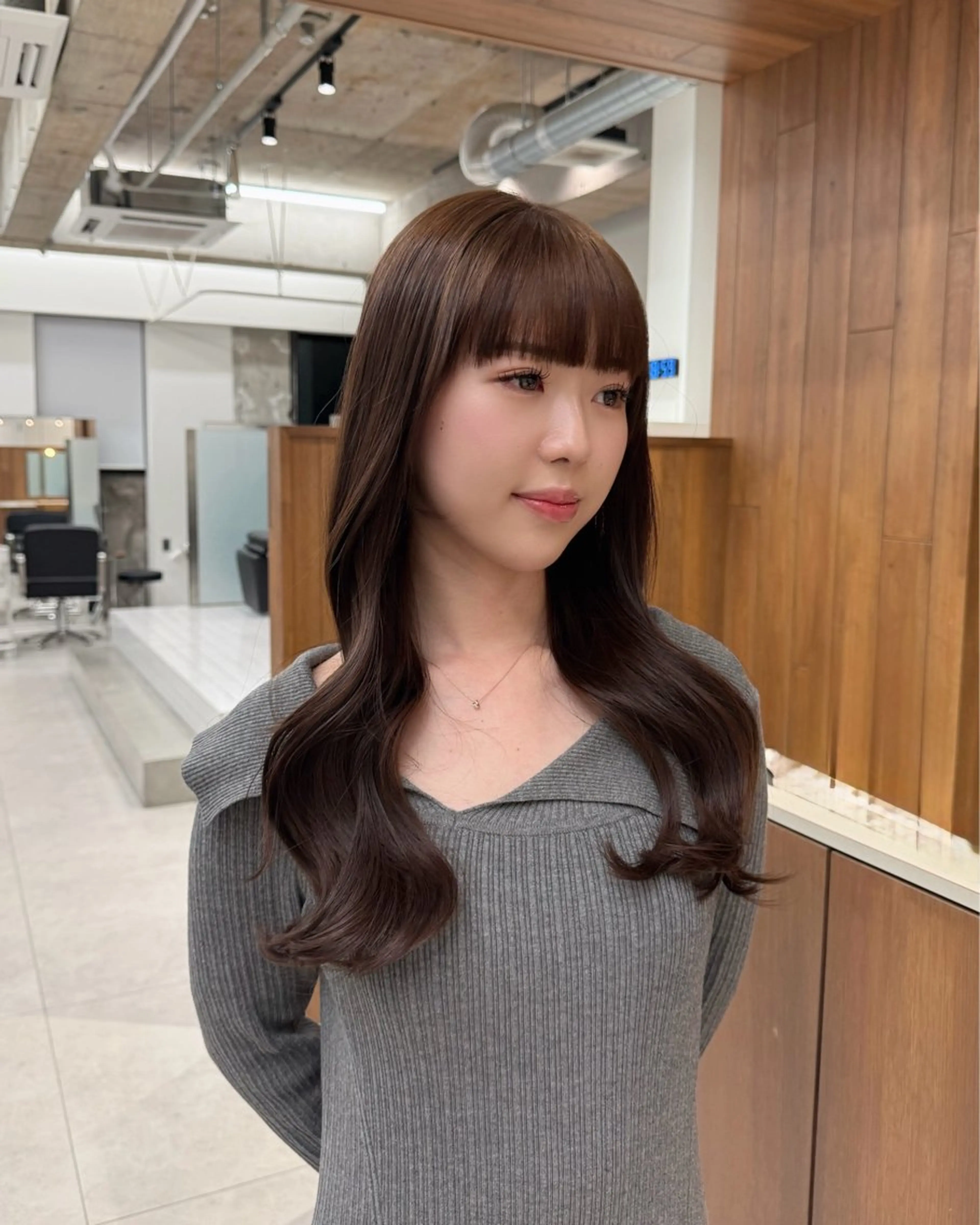 ミディアム カラー カット ヘアカラー トリートメント 縮毛矯正+モテカラー 🎀✨MIHOのヘアスタイル