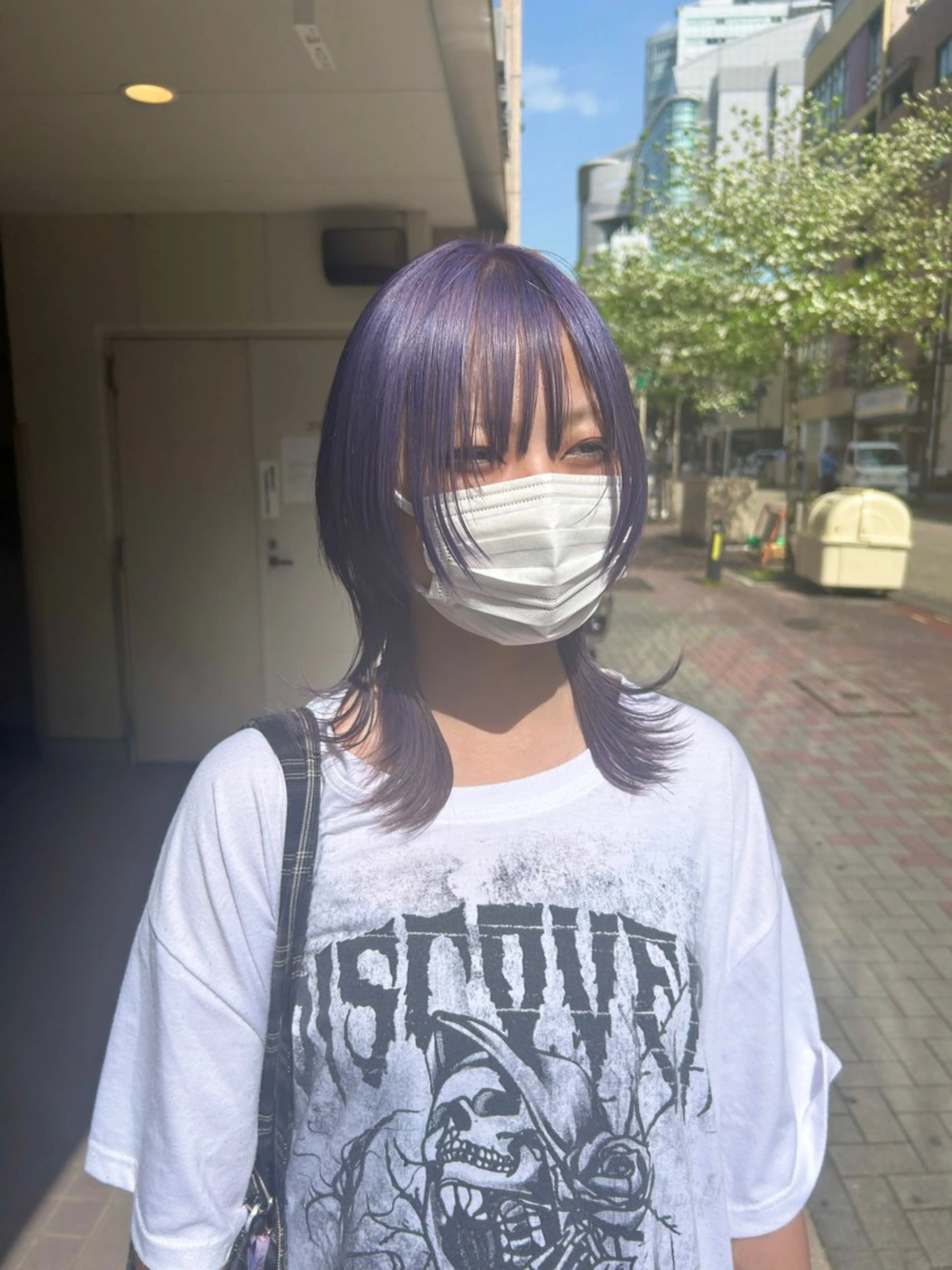 セミロング カラー ハイレイヤー レイヤーカット ウルフカット カット ヘアカラー トリートメント ハイトーン/ ウルフ/suzuhaのヘアスタイル