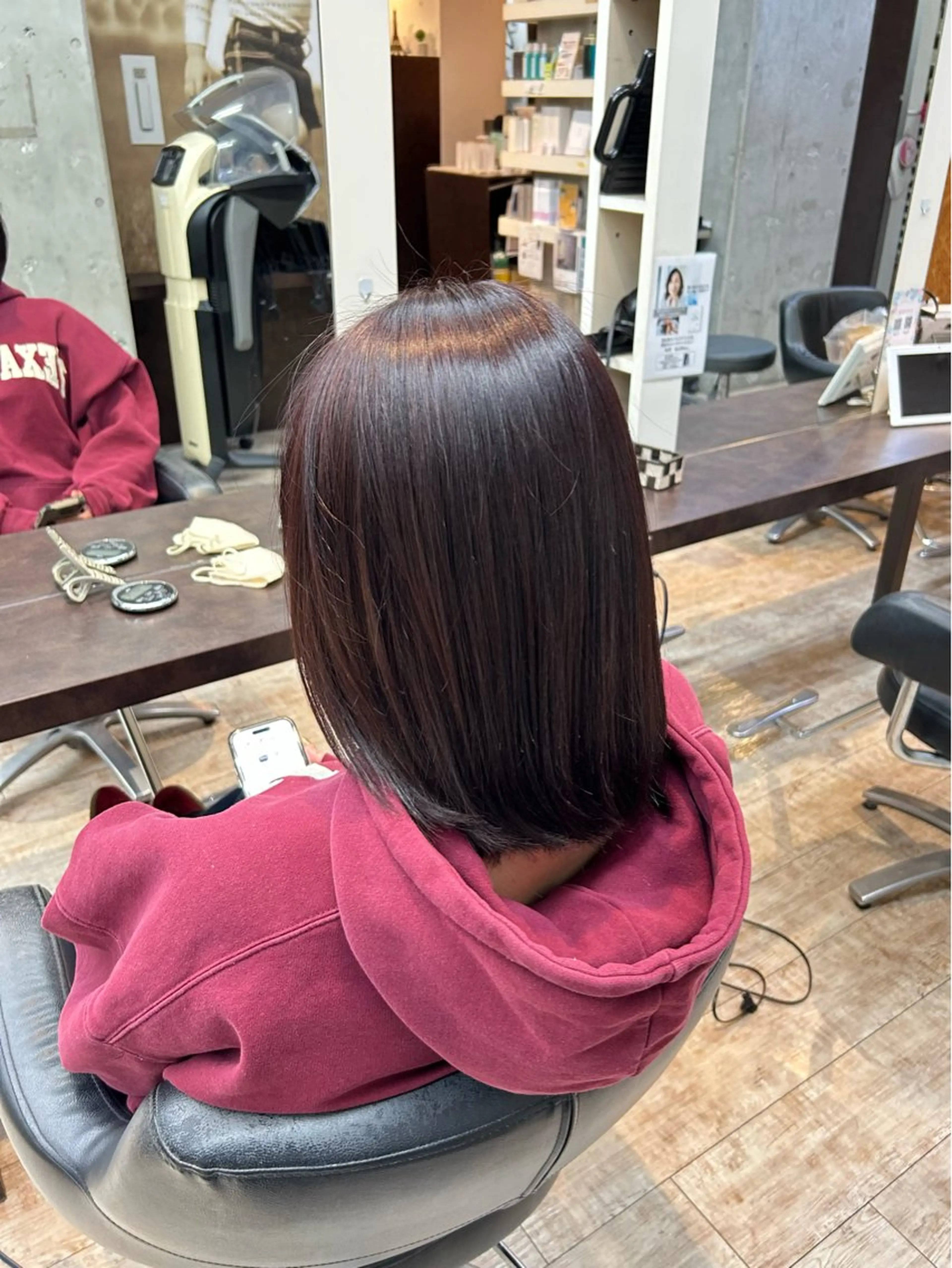 ミディアム カラー ボルドーカラー 桜井晶/ Blossom大山店のヘアスタイル