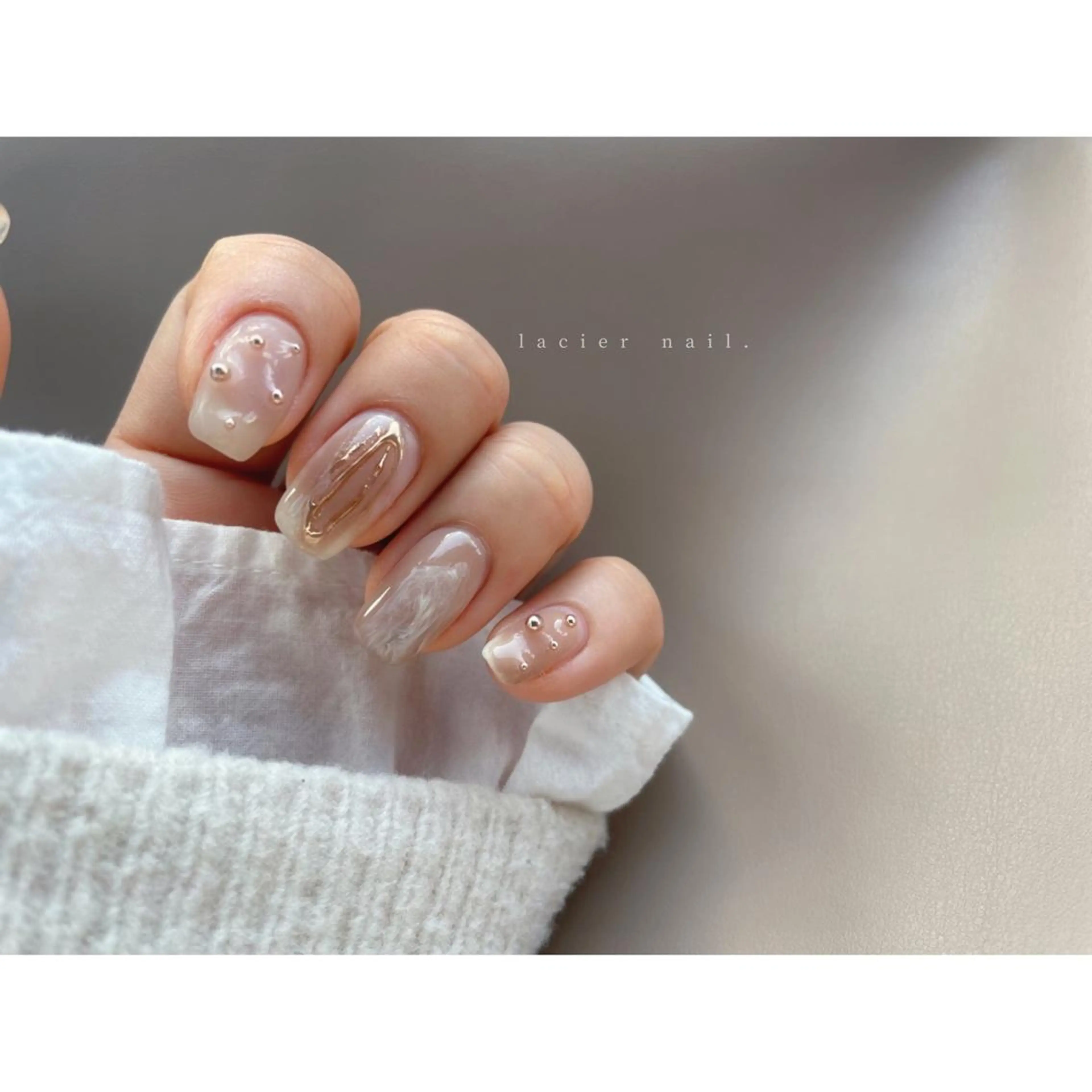 ネイル アートネイル フレンチネイル 氷ネイル・うるうるネイル マグネットネイル ミラーネイル lacier nailのネイルデザイン
