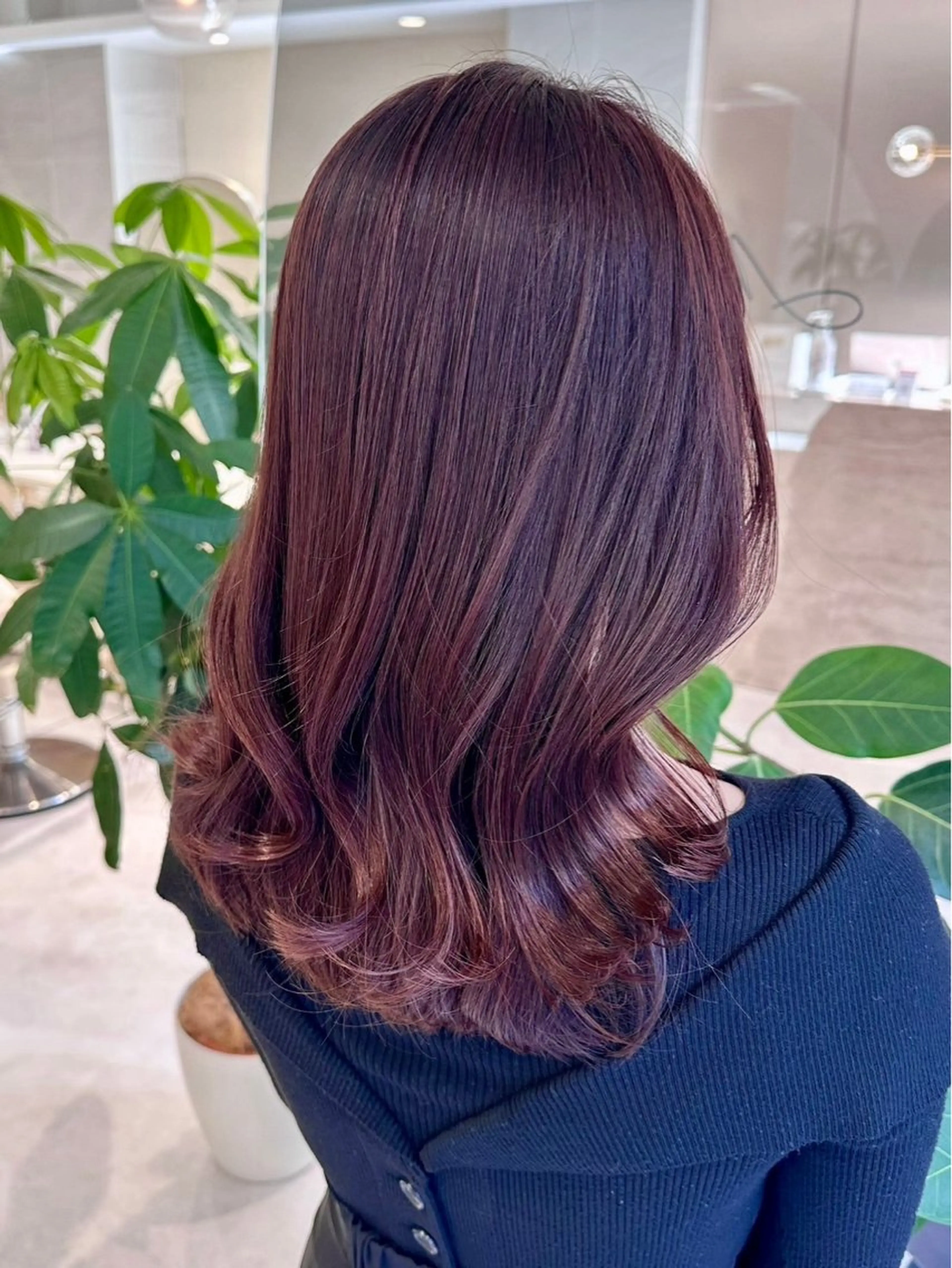 ミディアム カラー ブラウンカラー 透明感カラー ピンクカラー ピンクブラウン トリートメント カット無料｜レイヤー カット｜韓国モテへアのヘアスタイル