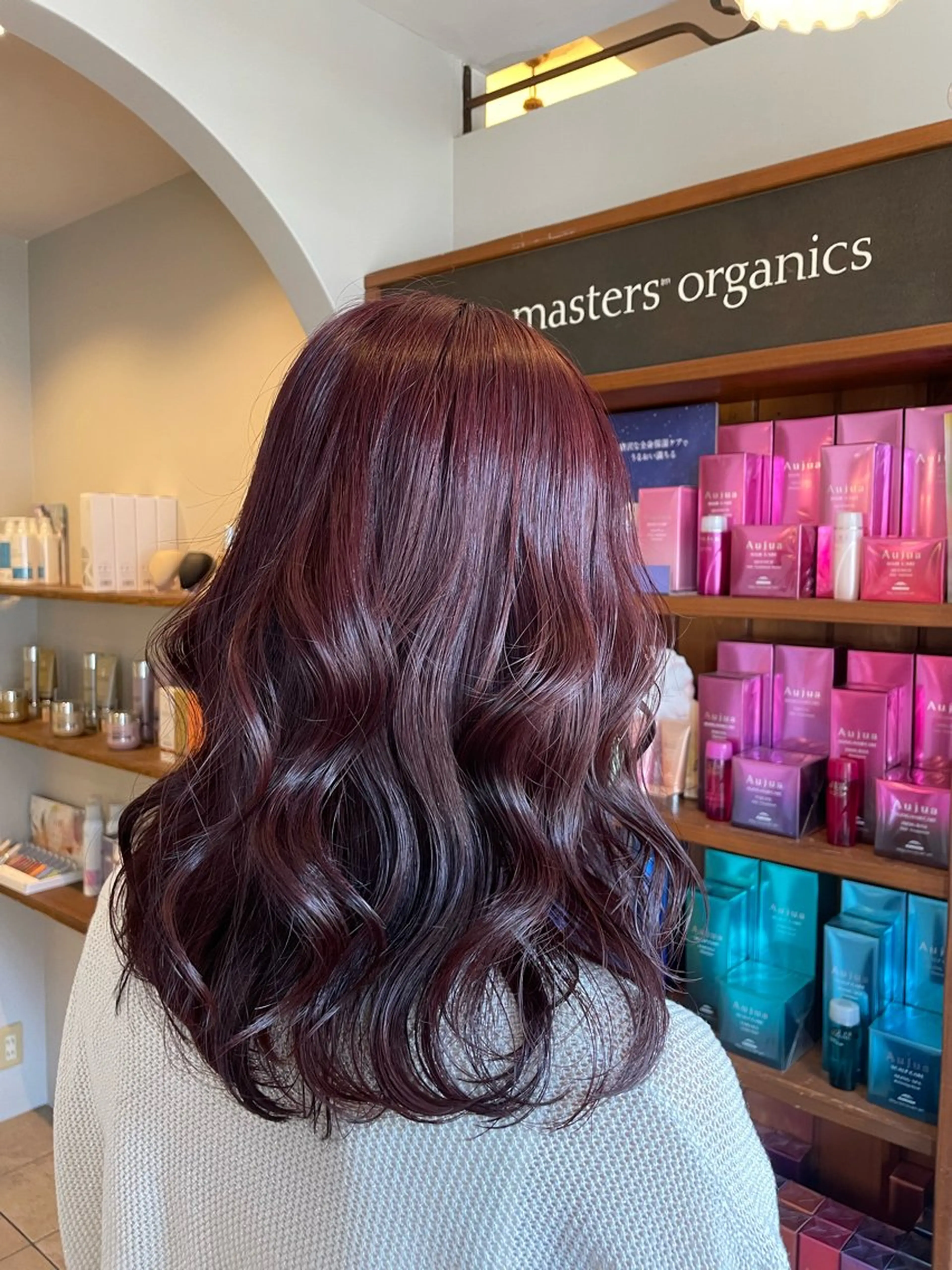 セミロング パープルカラー ヘアカラー ハイトーン/透明感 カラー/下出有沙のヘアスタイル
