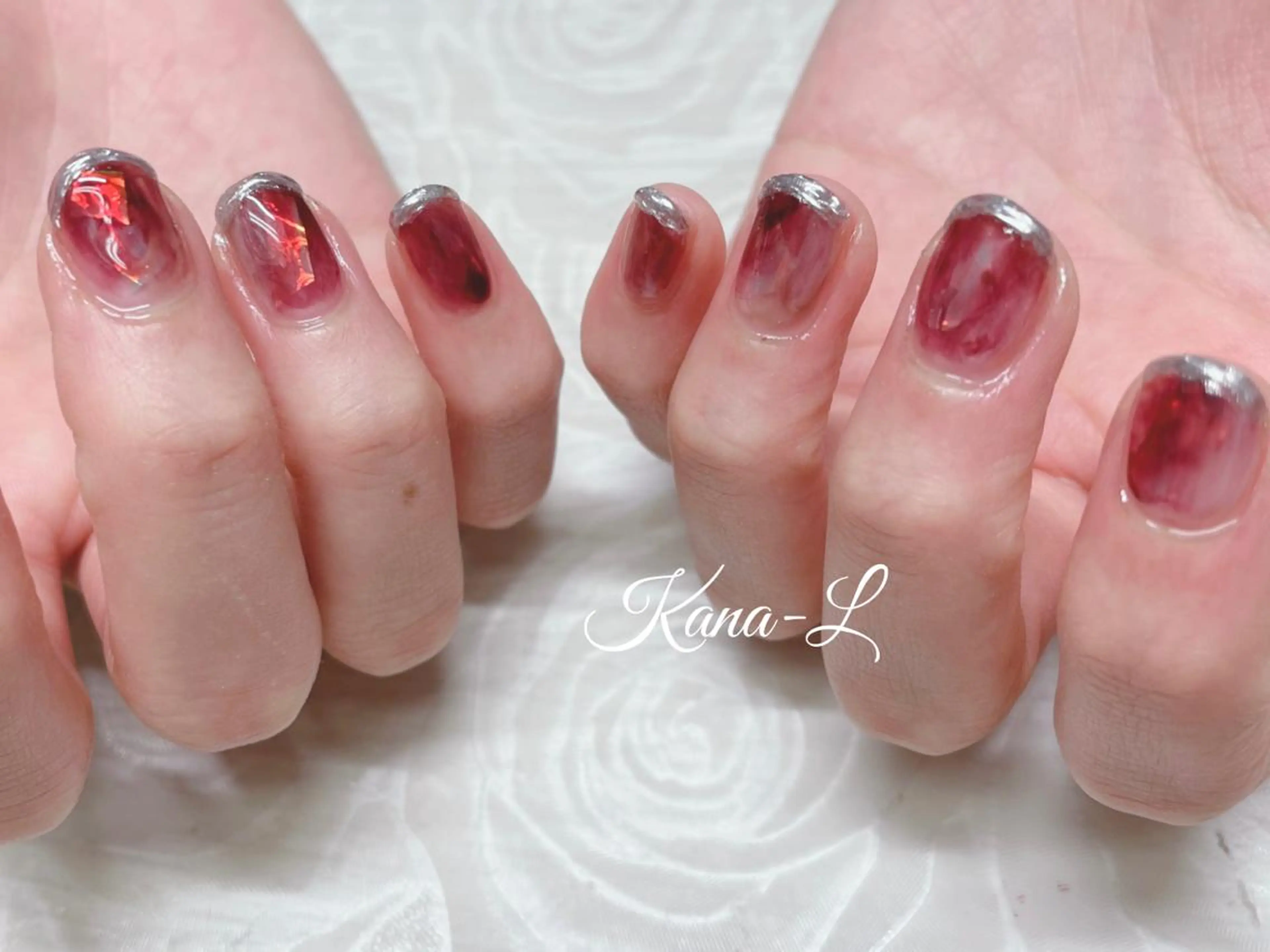 カラー ネイル ミラーネイル ニュアンスネイル 芦辺 香奈のネイルデザイン