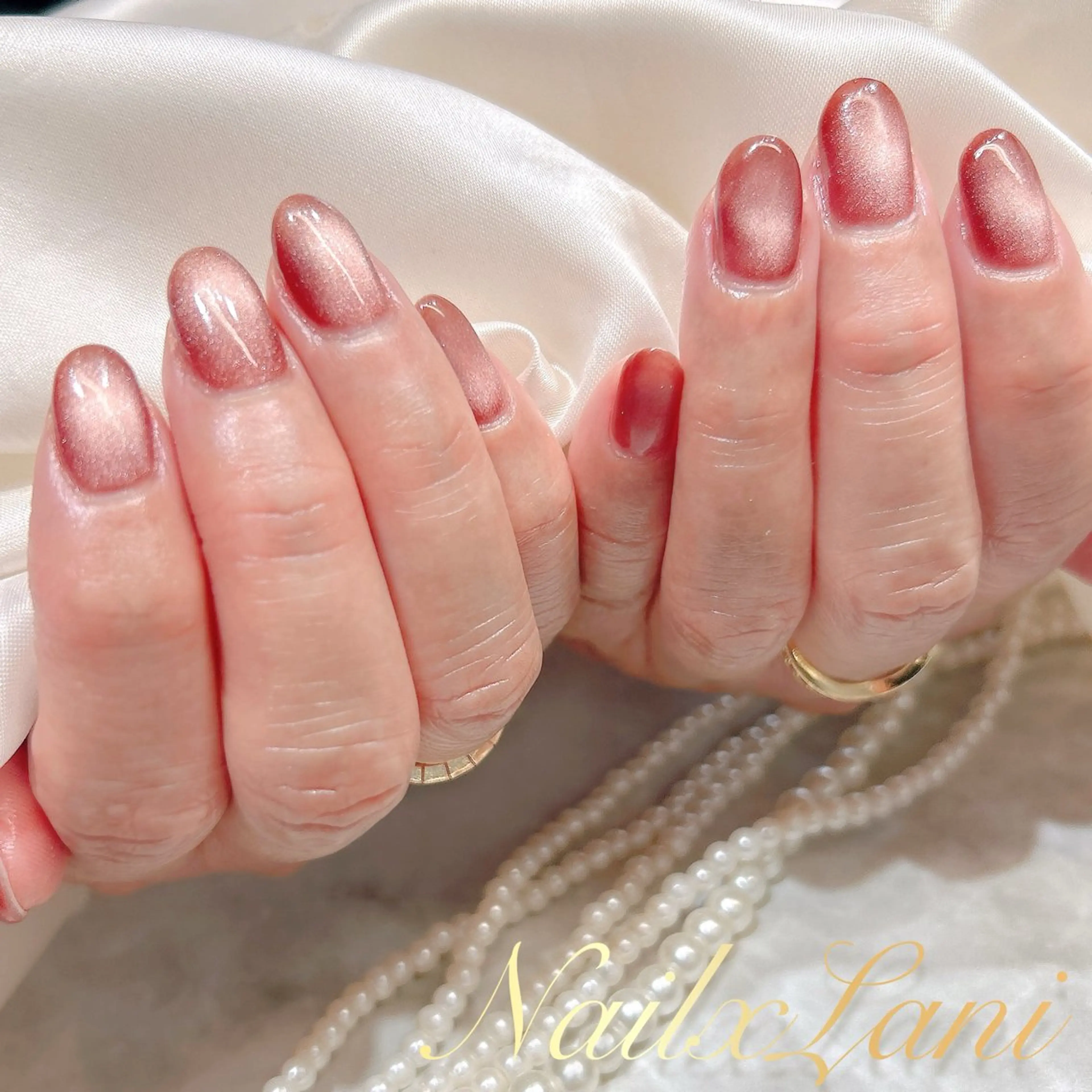 ネイル フットネイル ジェルネイル マグネットネイル パラジェル Nail×Lani 深爪矯正対応◎のネイルデザイン