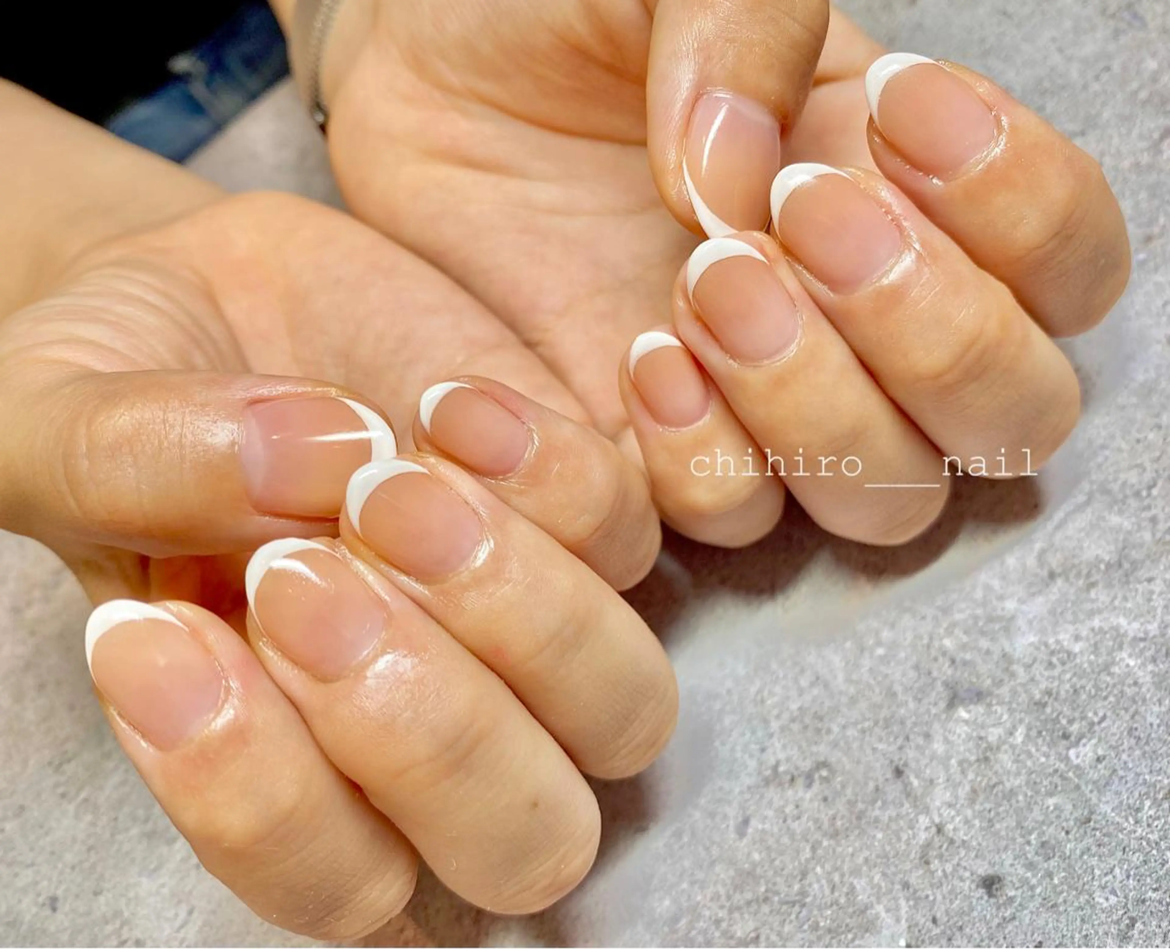 ショート カラー ネイル アートネイル フレンチネイル ジェルネイル 氷ネイル・うるうるネイル ラメ(グリッター) ハンドネイル beauty salon ma'am所属・chihiro 小路ネイルのネイルデザイン