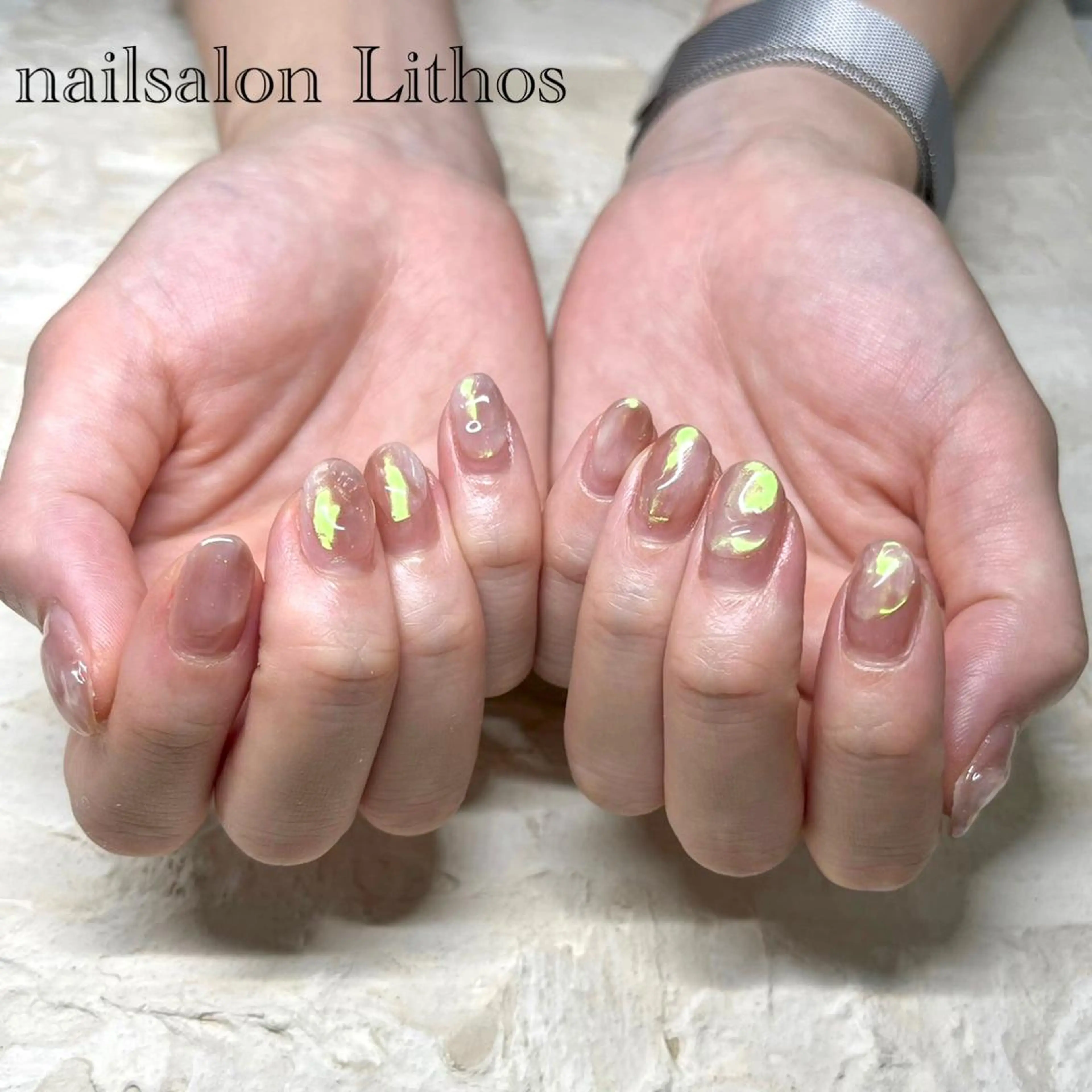 ネイル 氷ネイル・うるうるネイル ハンドネイル nailsalon Lithos所属・nailsalon Recontreのネイルデザイン