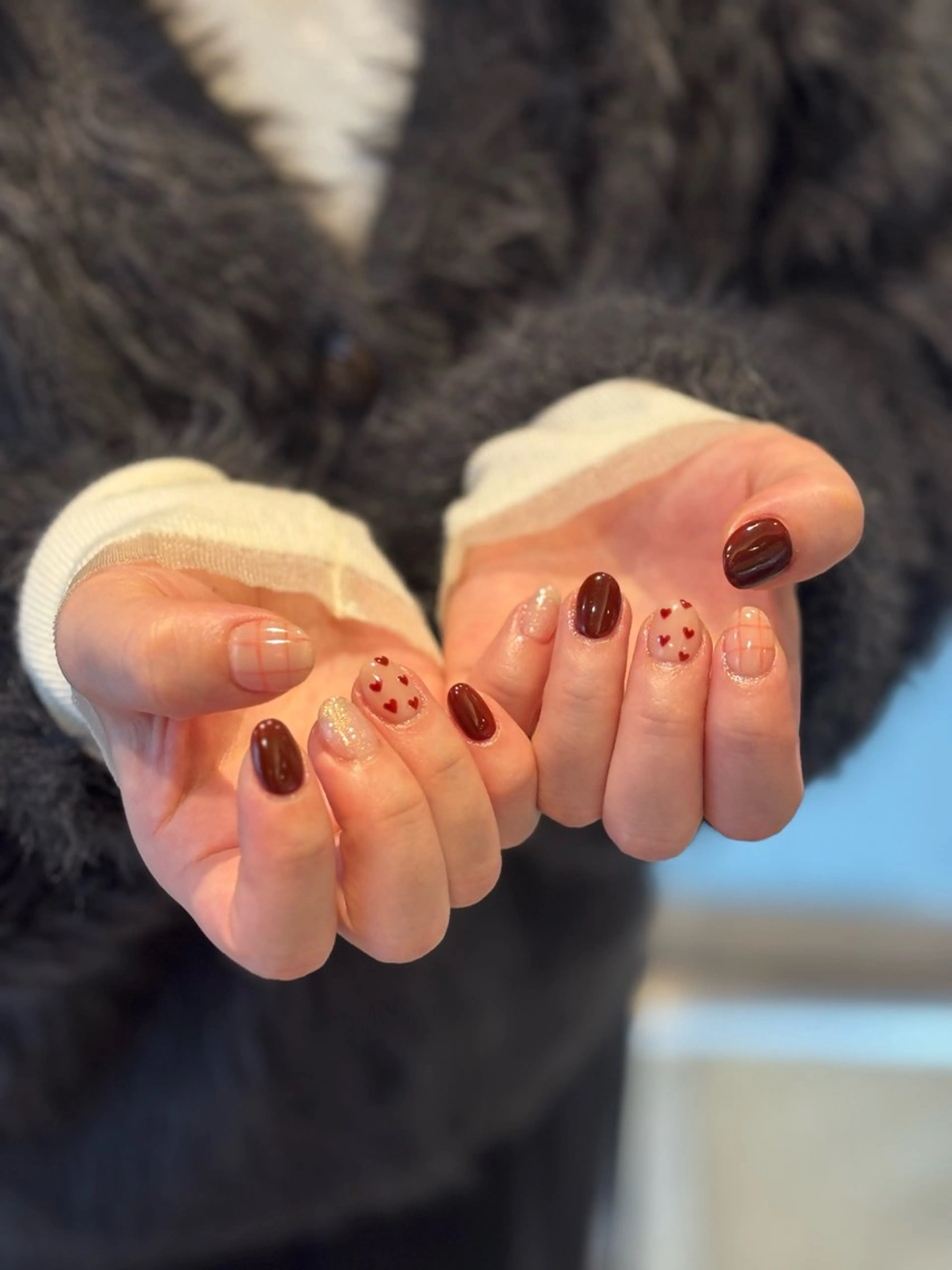 ネイル ボルドー 持ち込み ハンドネイル plume. MIHOSHIのネイルデザイン