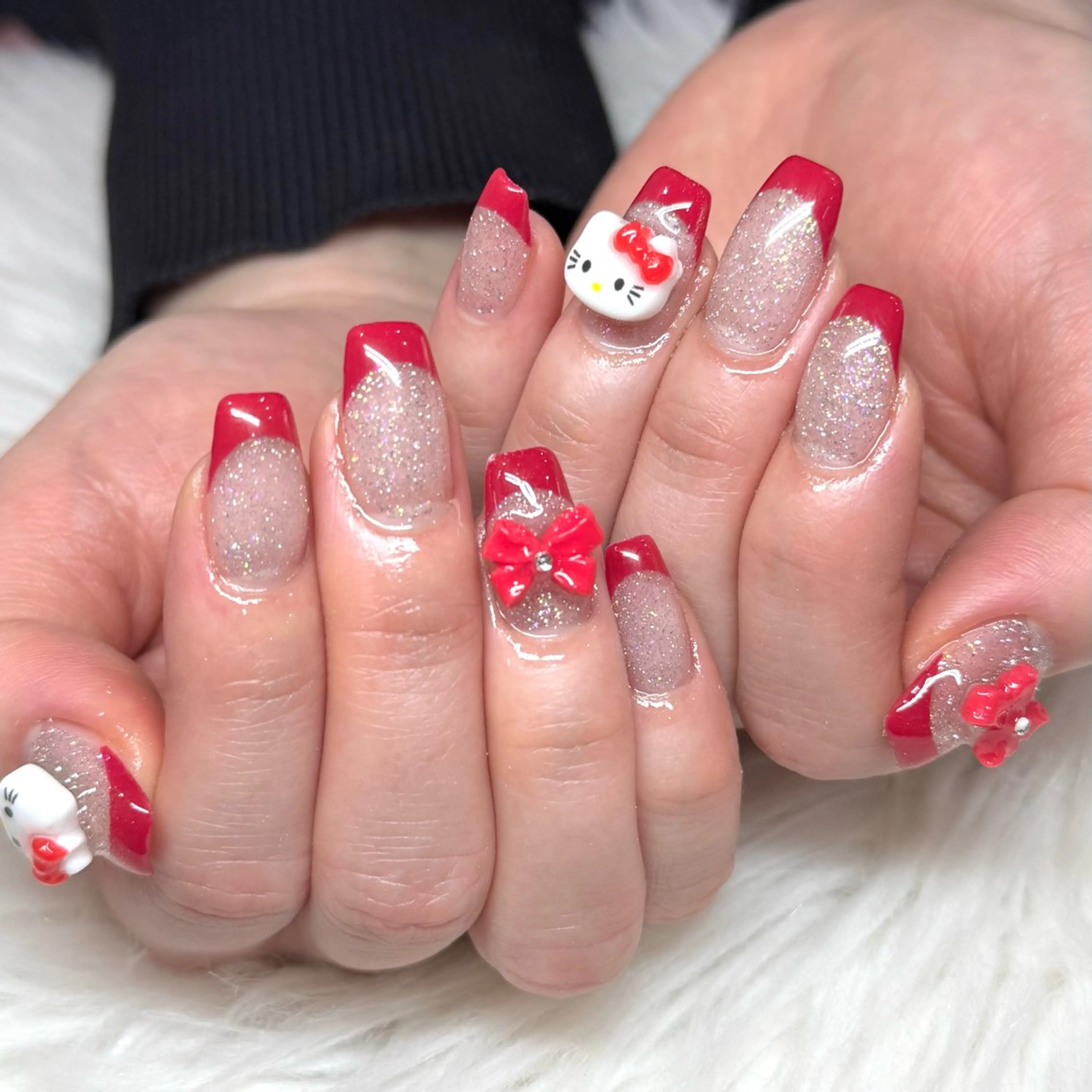 ネイル フラッシュネイル フレンチネイル 赤色 M-nail ／ KONOMIのネイルデザイン