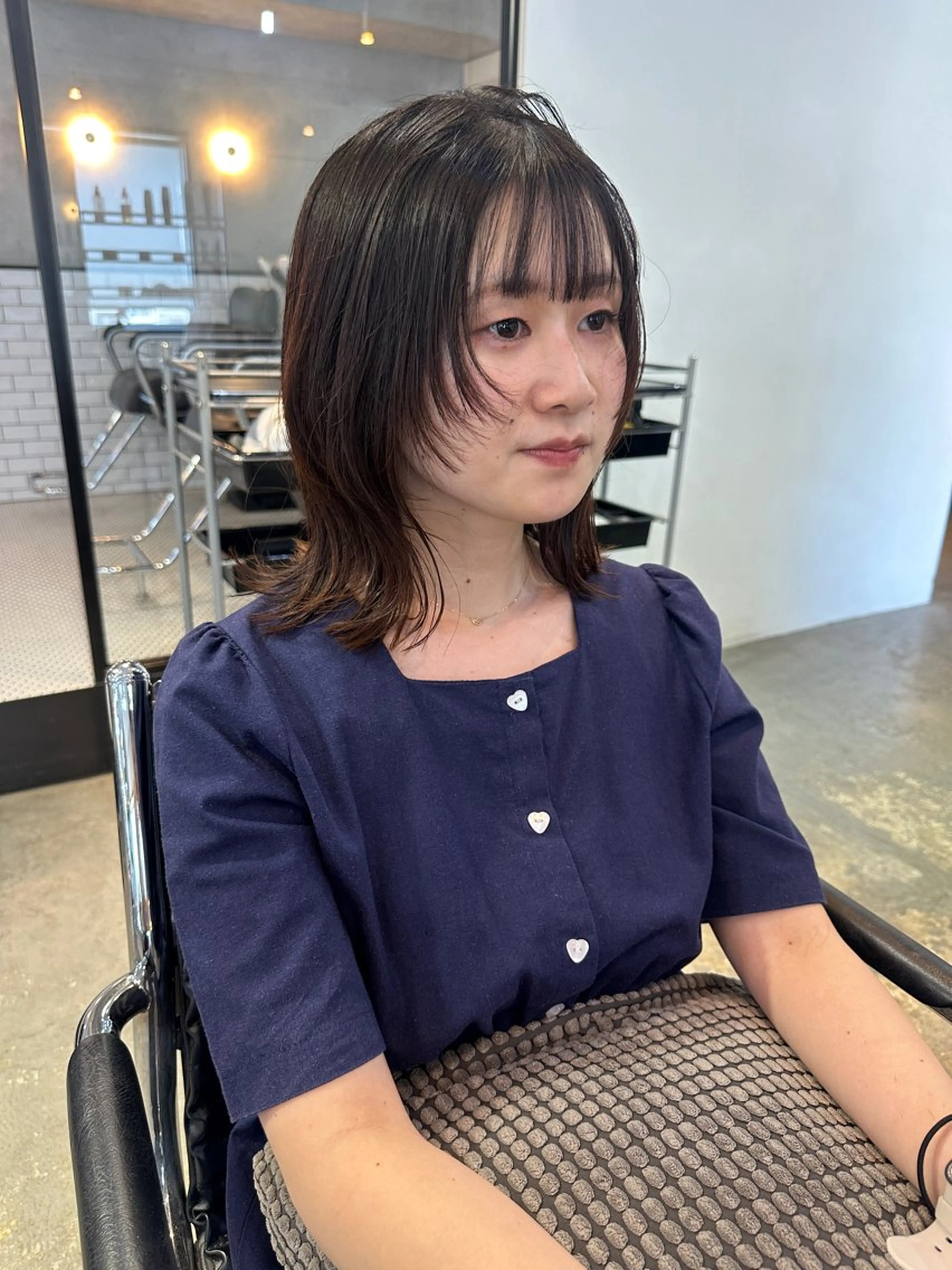 ミディアム カラー ヘアアレンジ 顔周りカット stylist/蛯谷 珠里のヘアスタイル