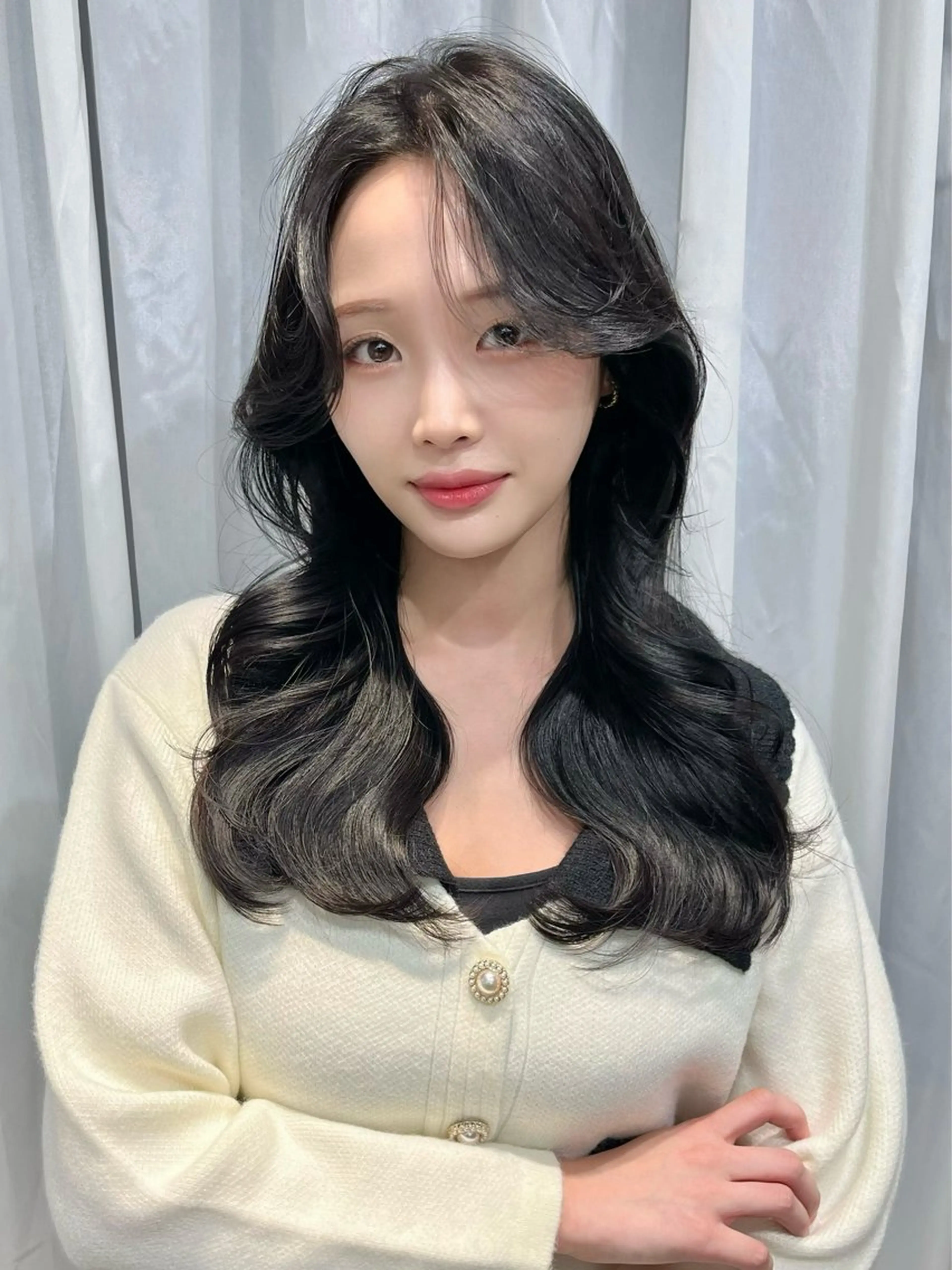 セミロング カラー カット パーマ トリートメント LARME by Sea 新宿所属・韓国ハッシュカット/ 新宿/髪質改善/岡崎のヘアスタイル