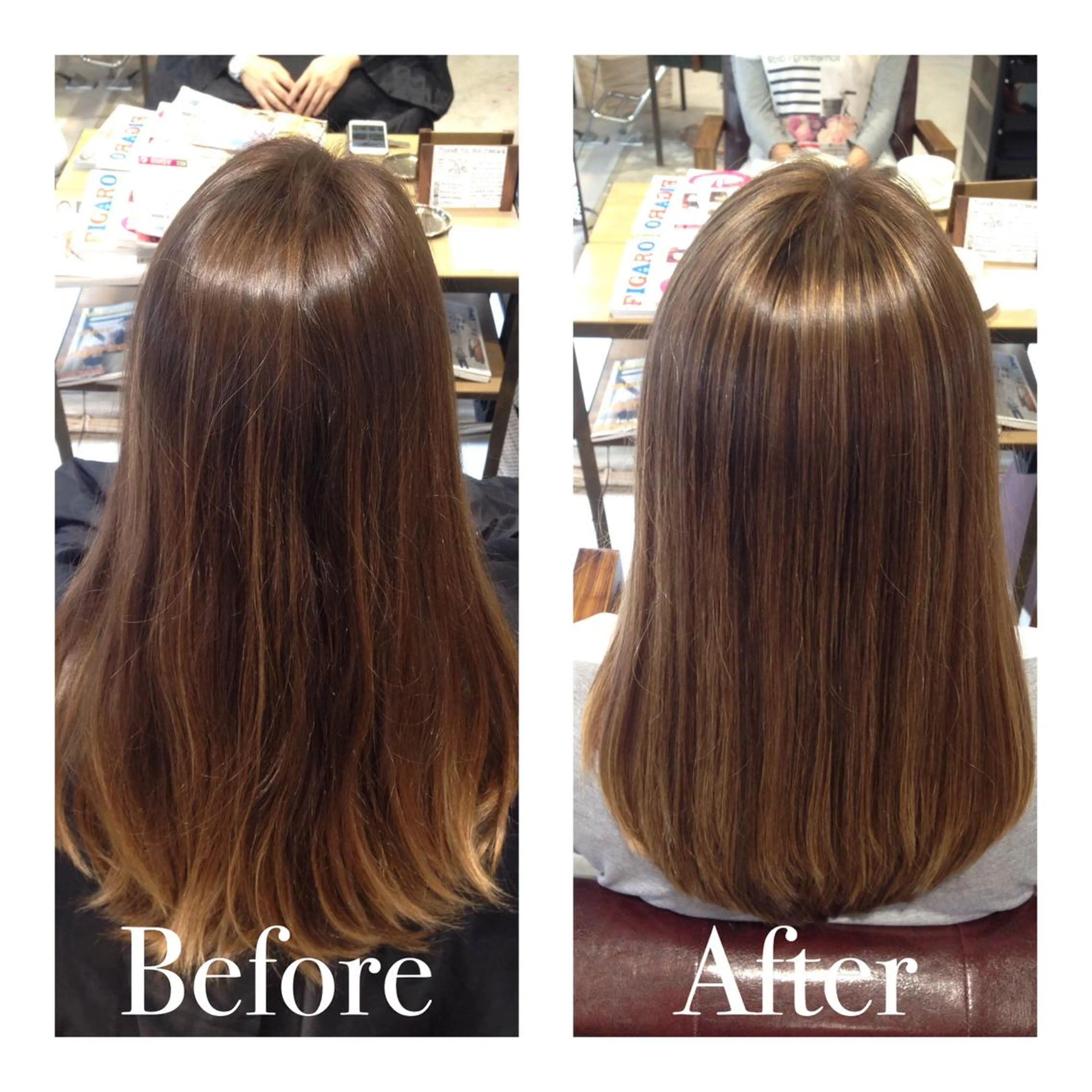 セミロング ロング カラー アオガミ （前髪顔周りカット）のヘアスタイル