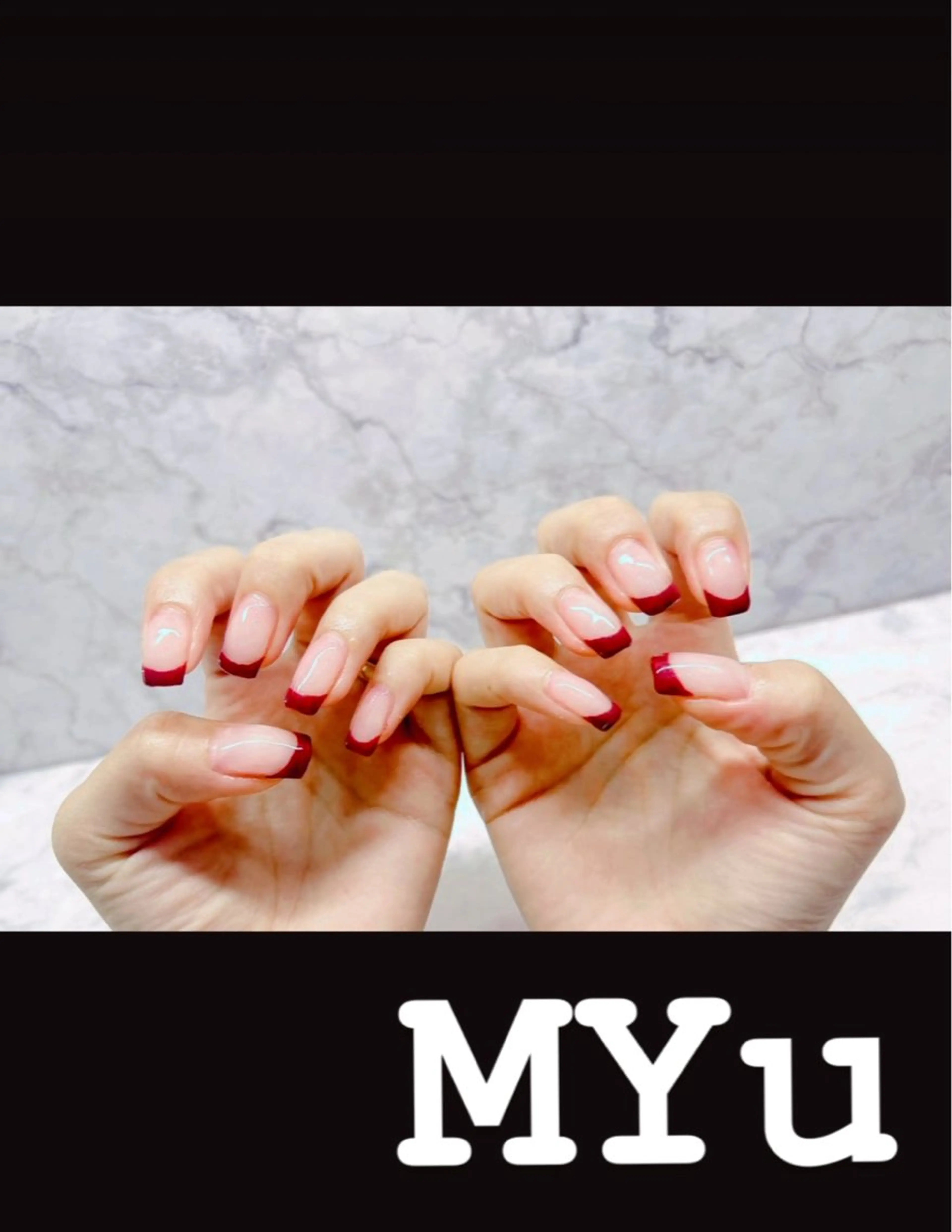 ネイル ボルドー フレンチネイル MYu Beauty Salon YURIのネイルデザイン
