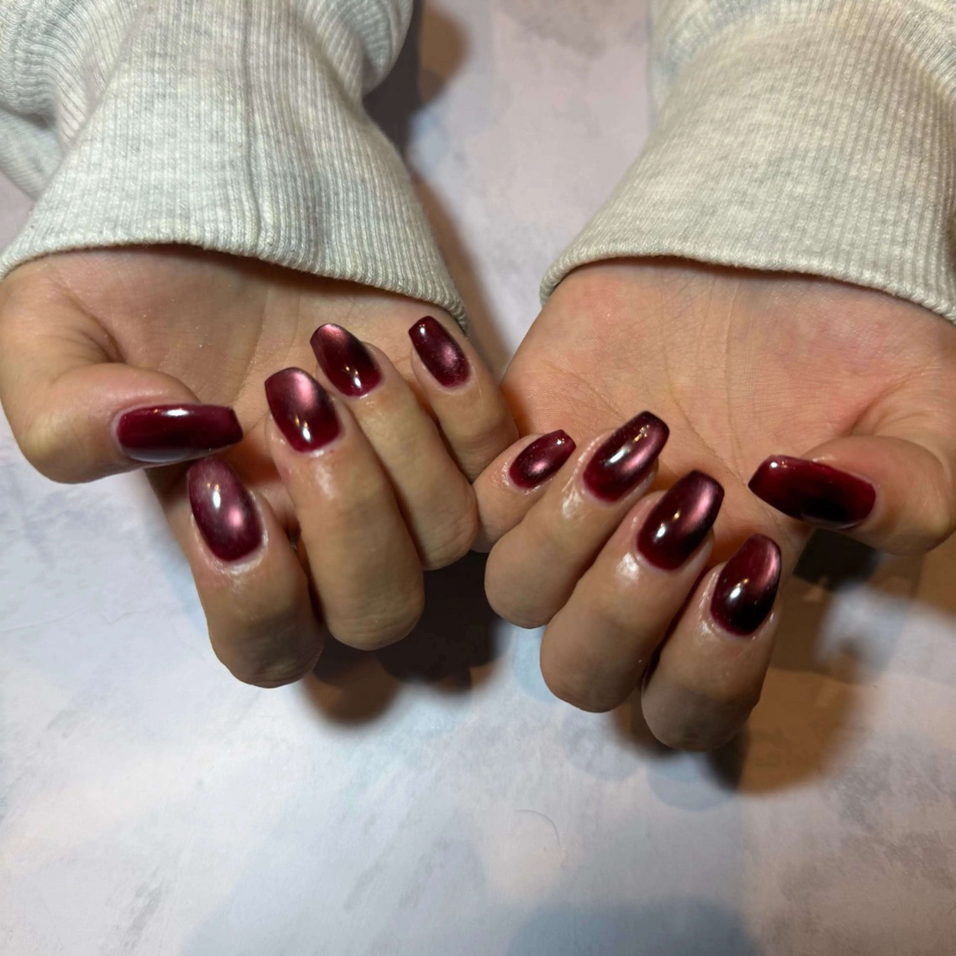 ネイル ボルドー マグネットネイル 燈乃工房/ 松原李菜のネイルデザイン