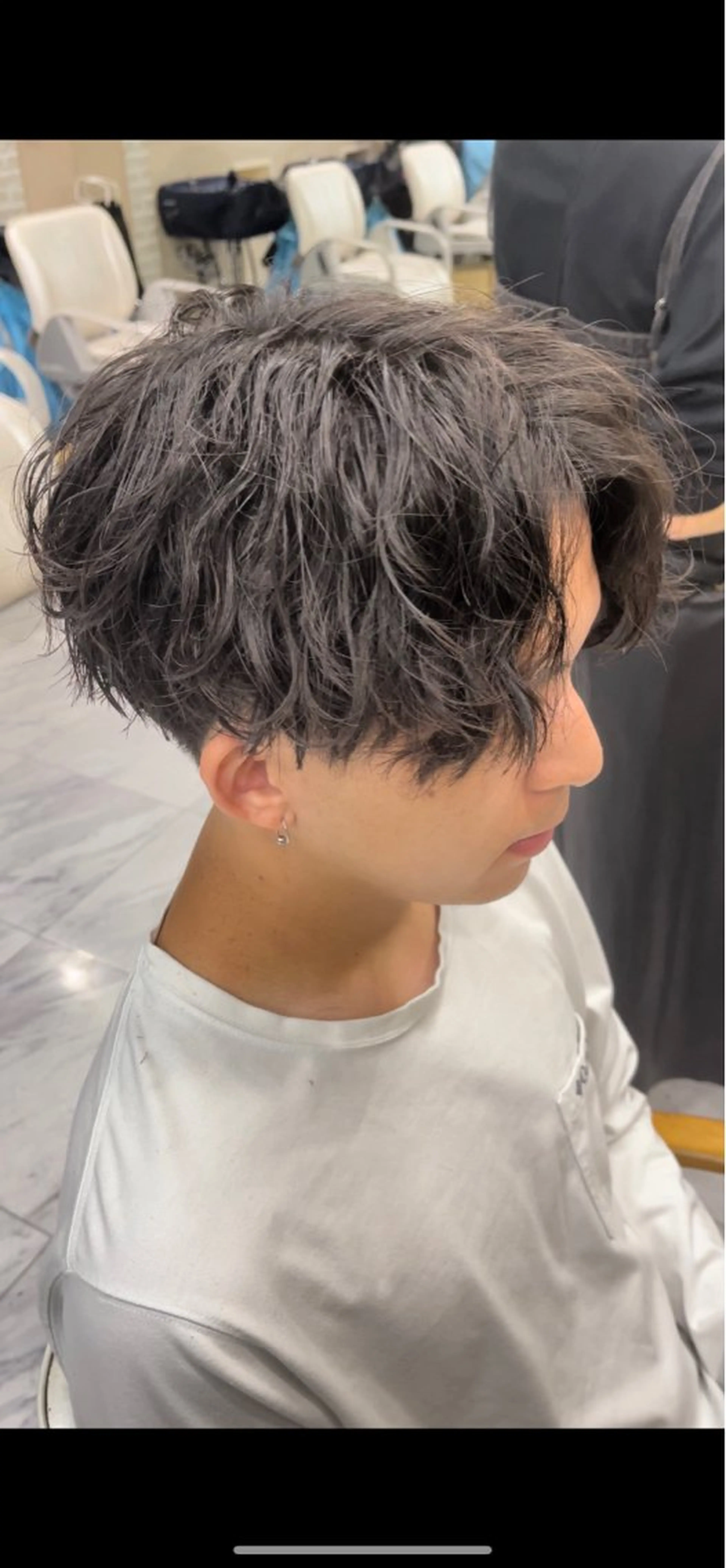 ショート パーマ メンズ センターパート カット パーマ トリートメント ❄️メンズカット 落合諒❄️のヘアスタイル