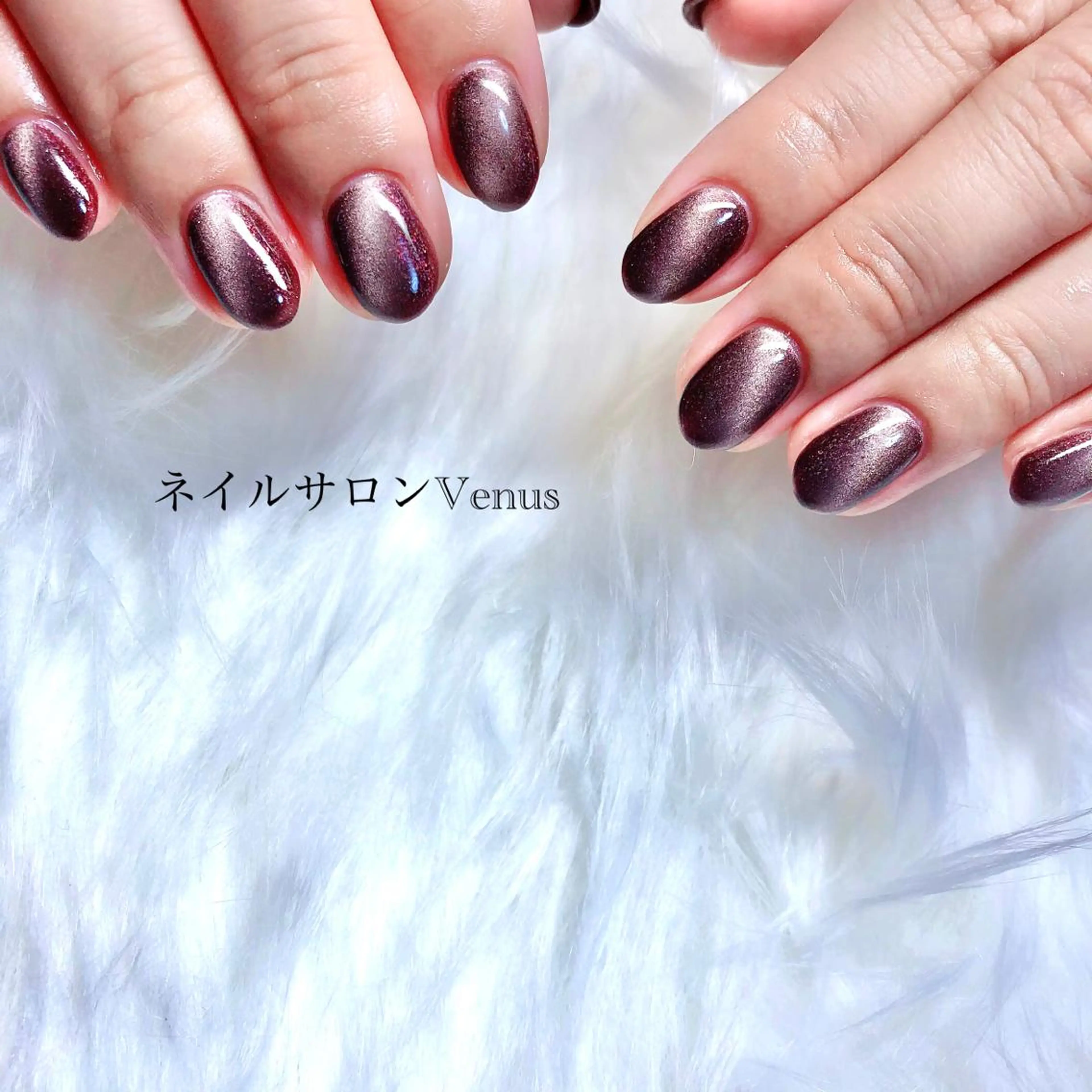 ネイル マグネットネイル マグネットワンカラー ワンカラーネイル ハンドネイル Nail salon Venusのネイルデザイン